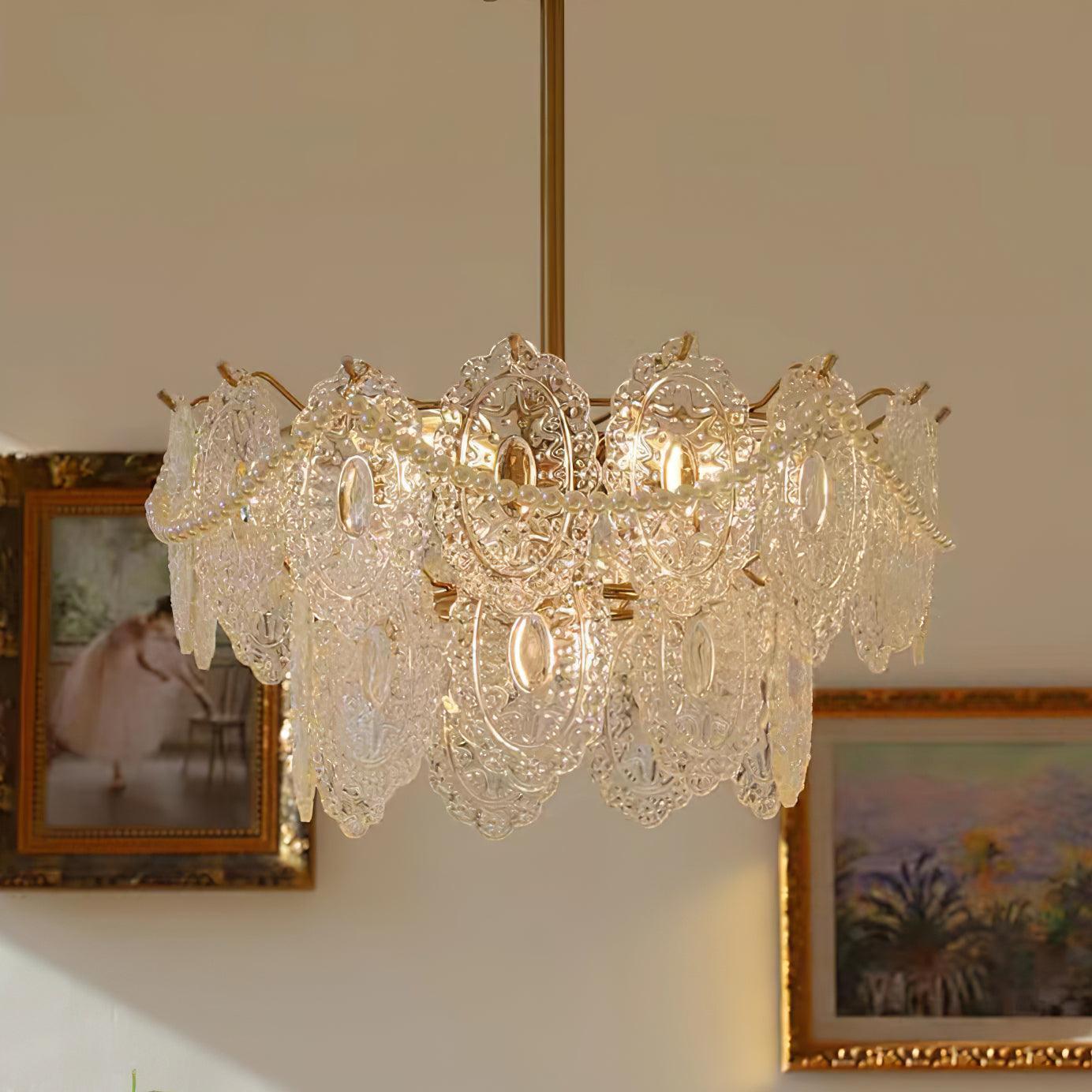 Wave Pearl Style Chandelier-Sylvia Space