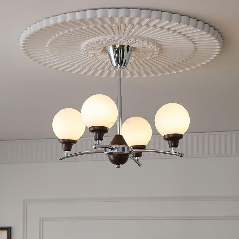 Walnut Glass Ball Chandelier ∅ 21.6″-Sylvia Space