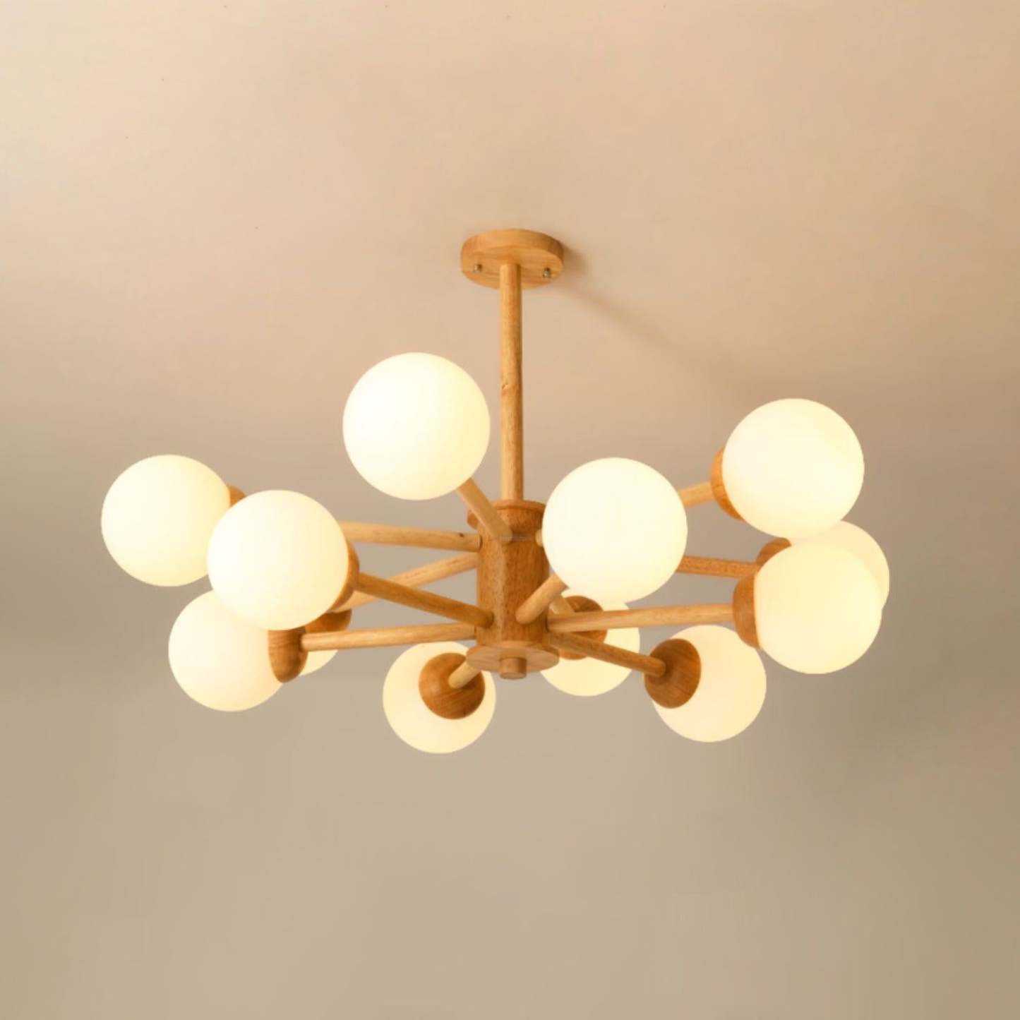 Kozan Wooden Chandelier with 6/8/10/12 heads-Sylvia Space