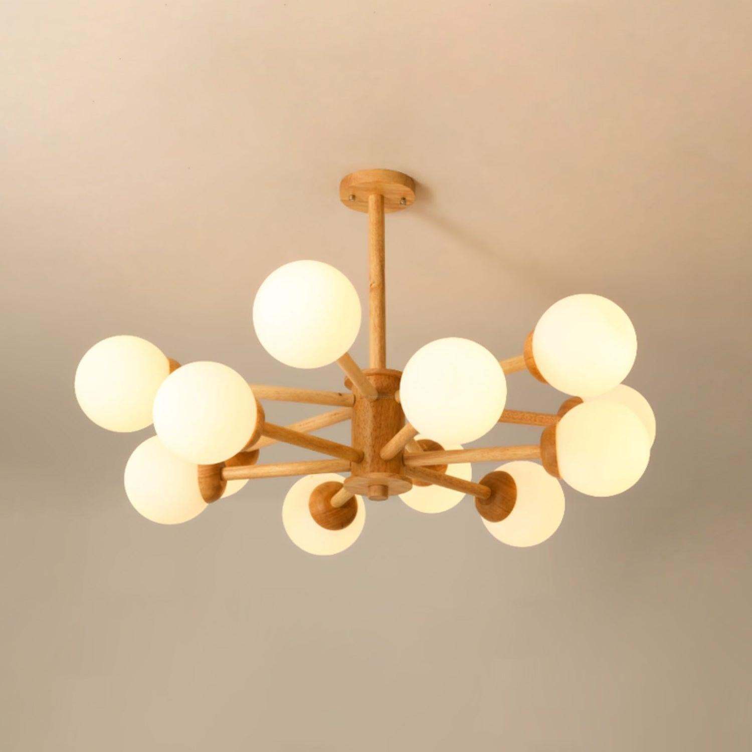 Kozan Wooden Chandelier with 6/8/10/12 heads-Sylvia Space
