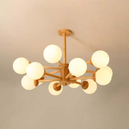 Kozan Wooden Chandelier with 6/8/10/12 heads-Sylvia Space