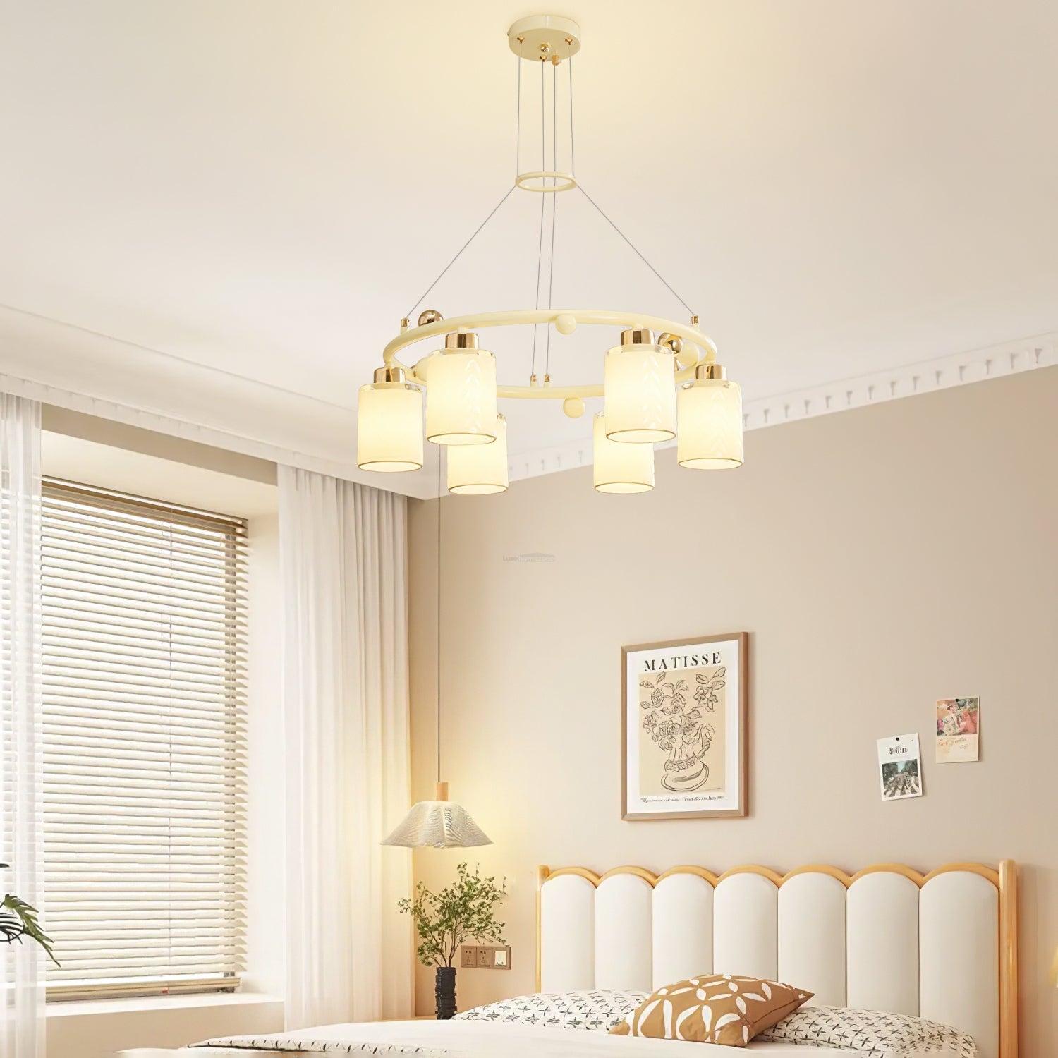 Round Glass Cup Chandelier-Sylvia Space