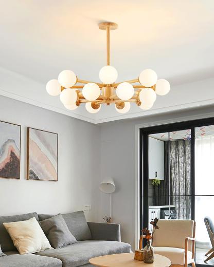 Kozan Wooden Chandelier with 6/8/10/12 heads-Sylvia Space