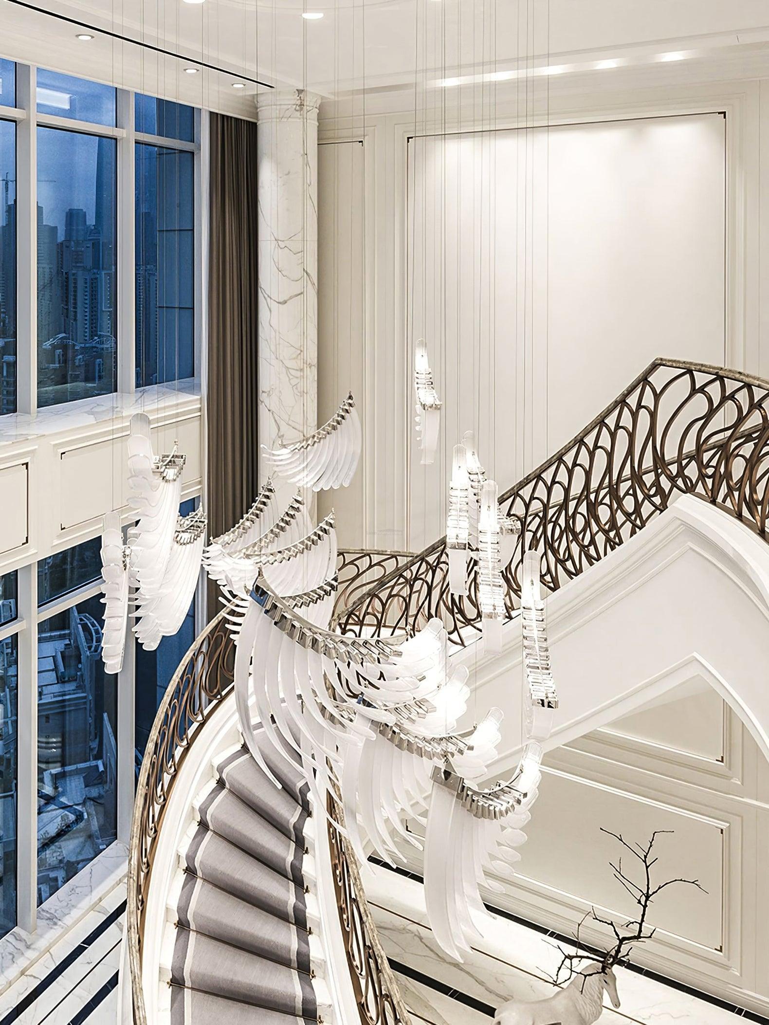 Tiered Palmette Chandelier L 15″-Sylvia Space