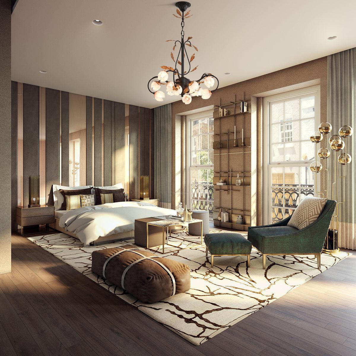 Pink Flower Blossom Chandelier Φ 22.8″-Sylvia Space