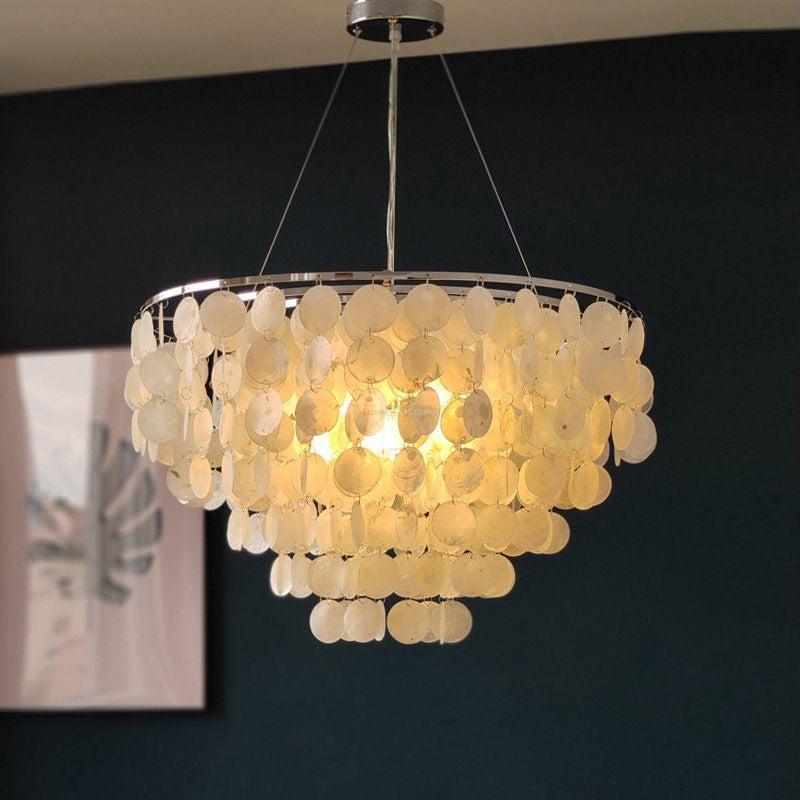 Shell Wind Chime Chandelier ∅ 19.7″-Sylvia Space