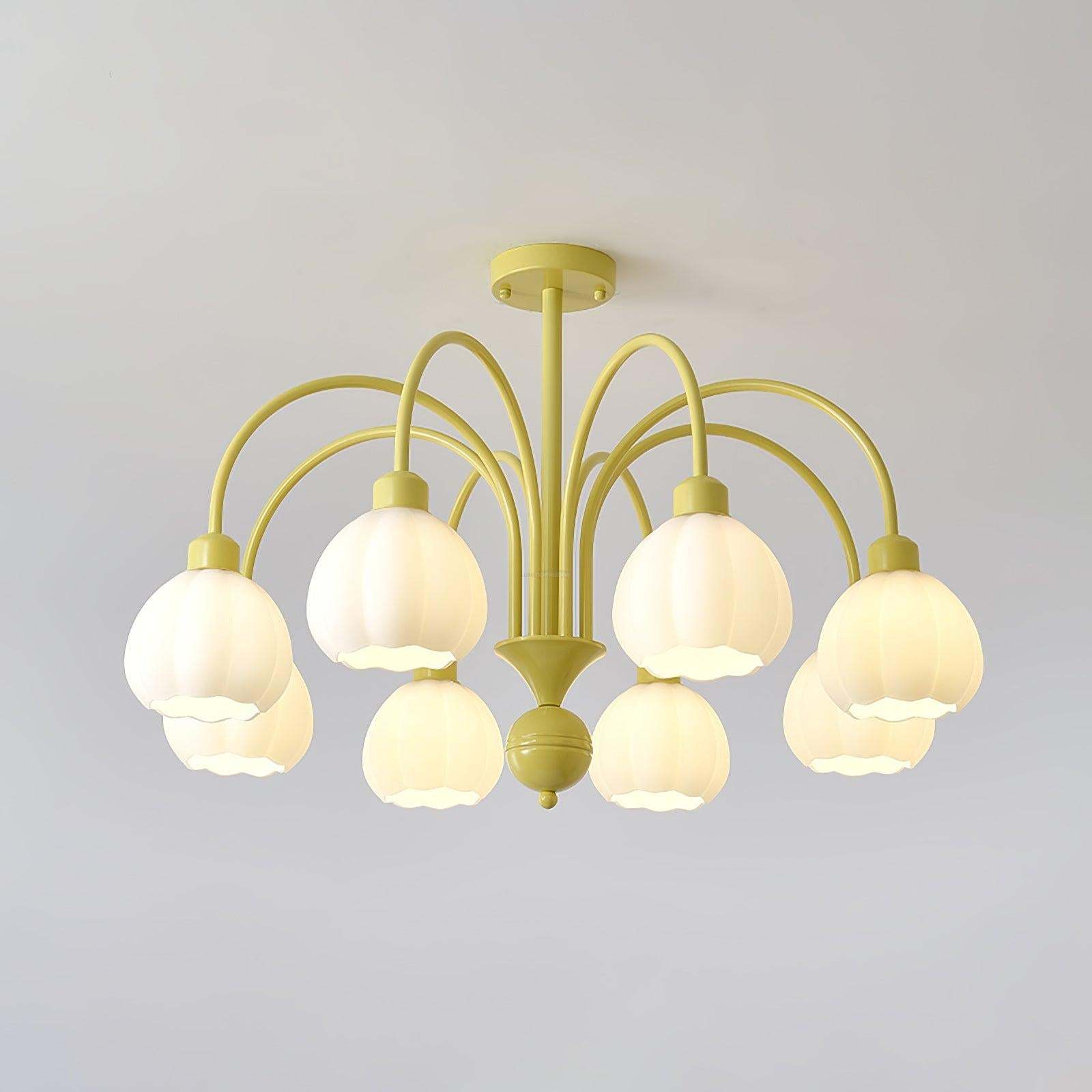 Cream Pumpkin Ball Chandelier with 4/5/6/8 heads-Sylvia Space