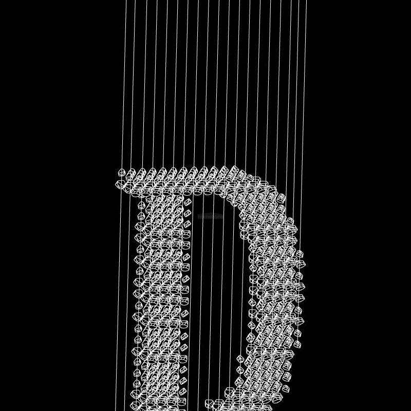 Charcoal Letter Chandeliers D-Sylvia Space