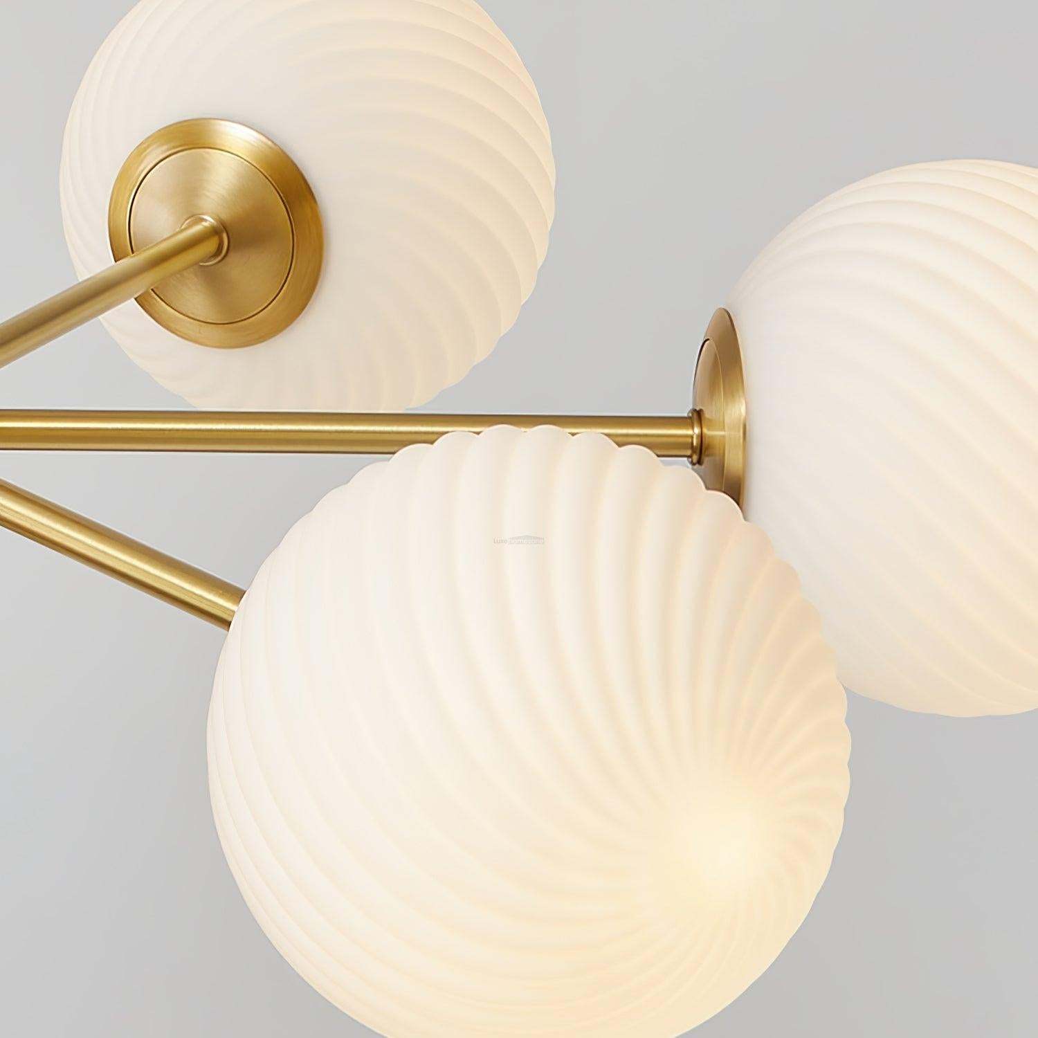 Ribbed Babble Glass Chandelier with 6/9 heads-Sylvia Space