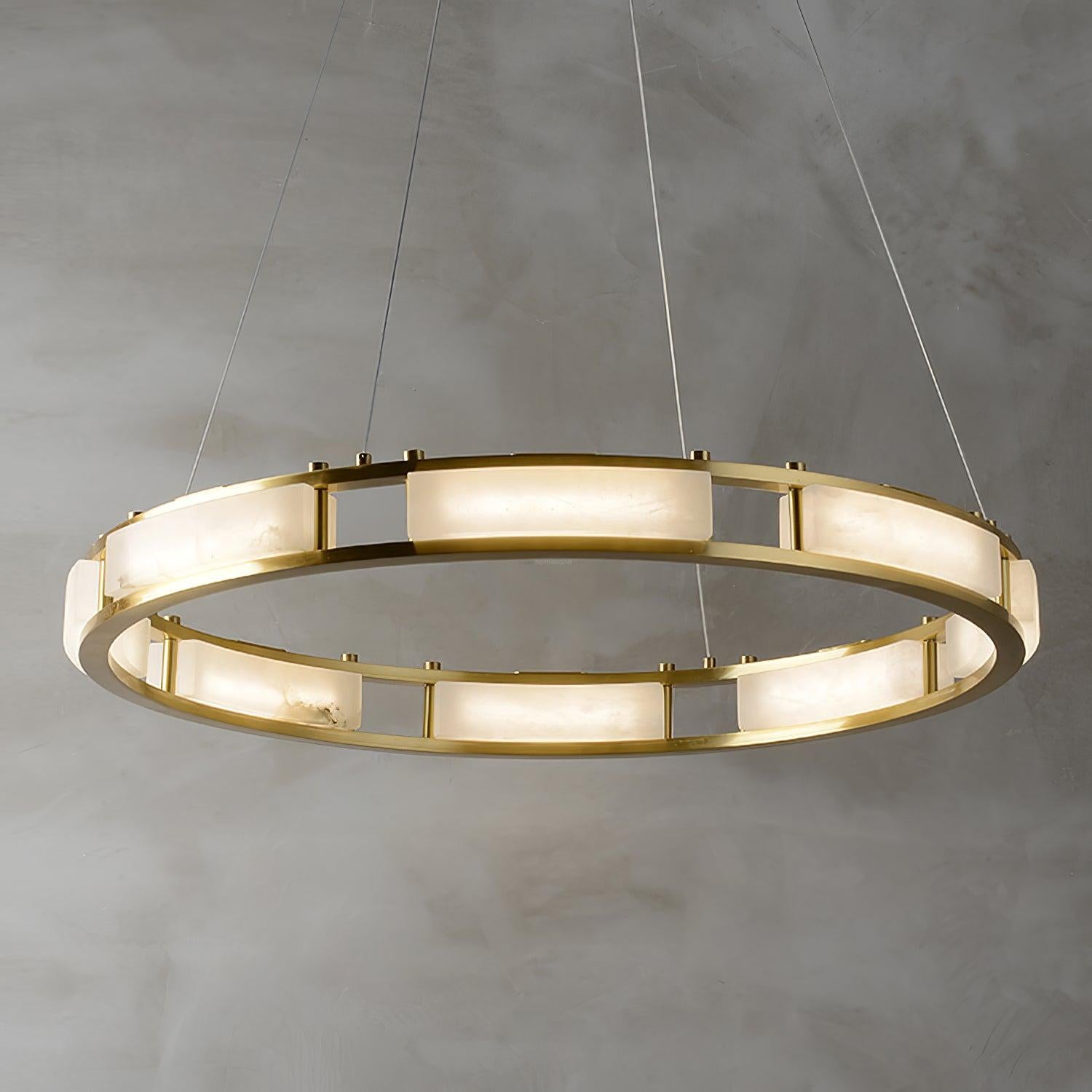 Qatar Alabaster Round Chandelier-Sylvia Space