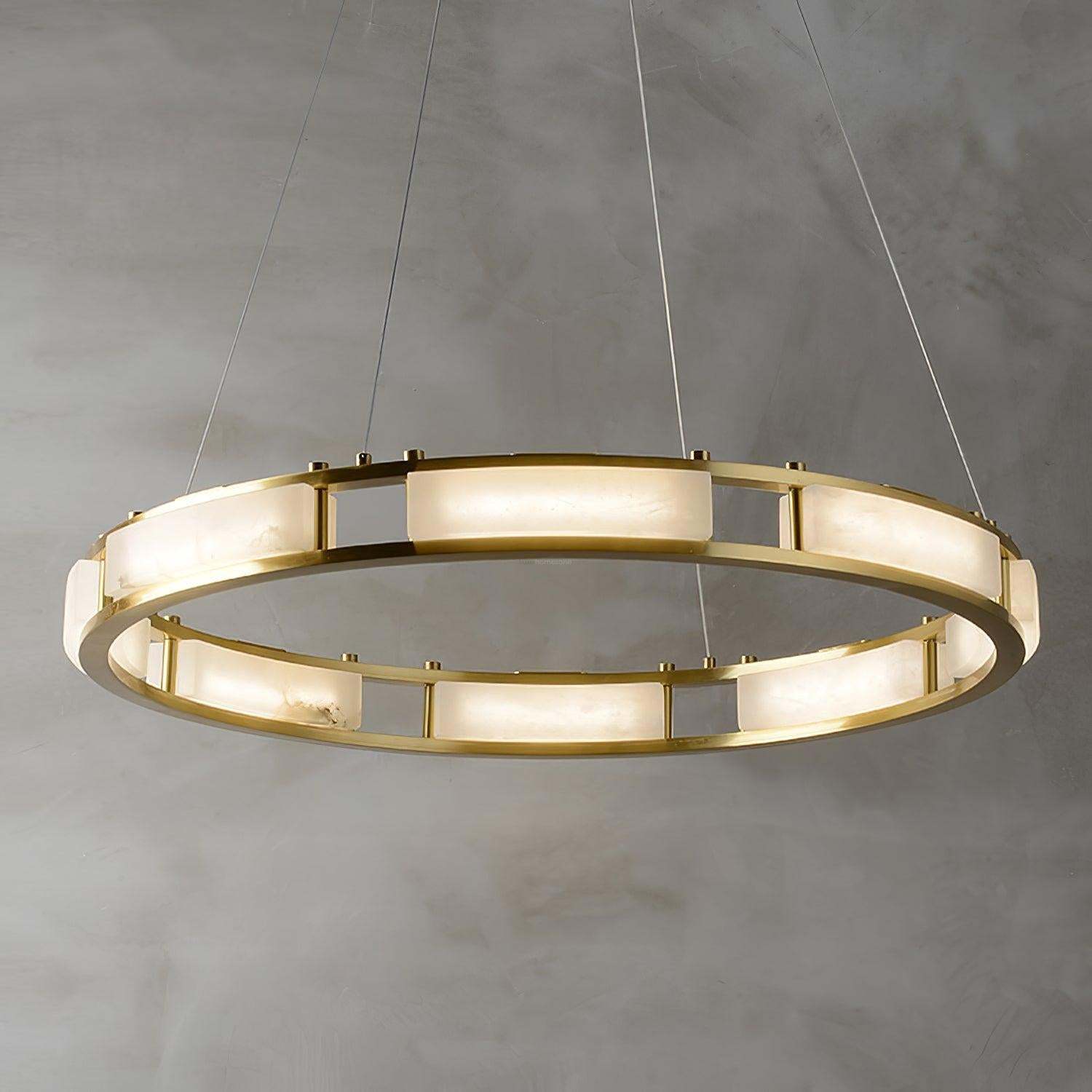 Qatar Alabaster Round Chandelier-Sylvia Space