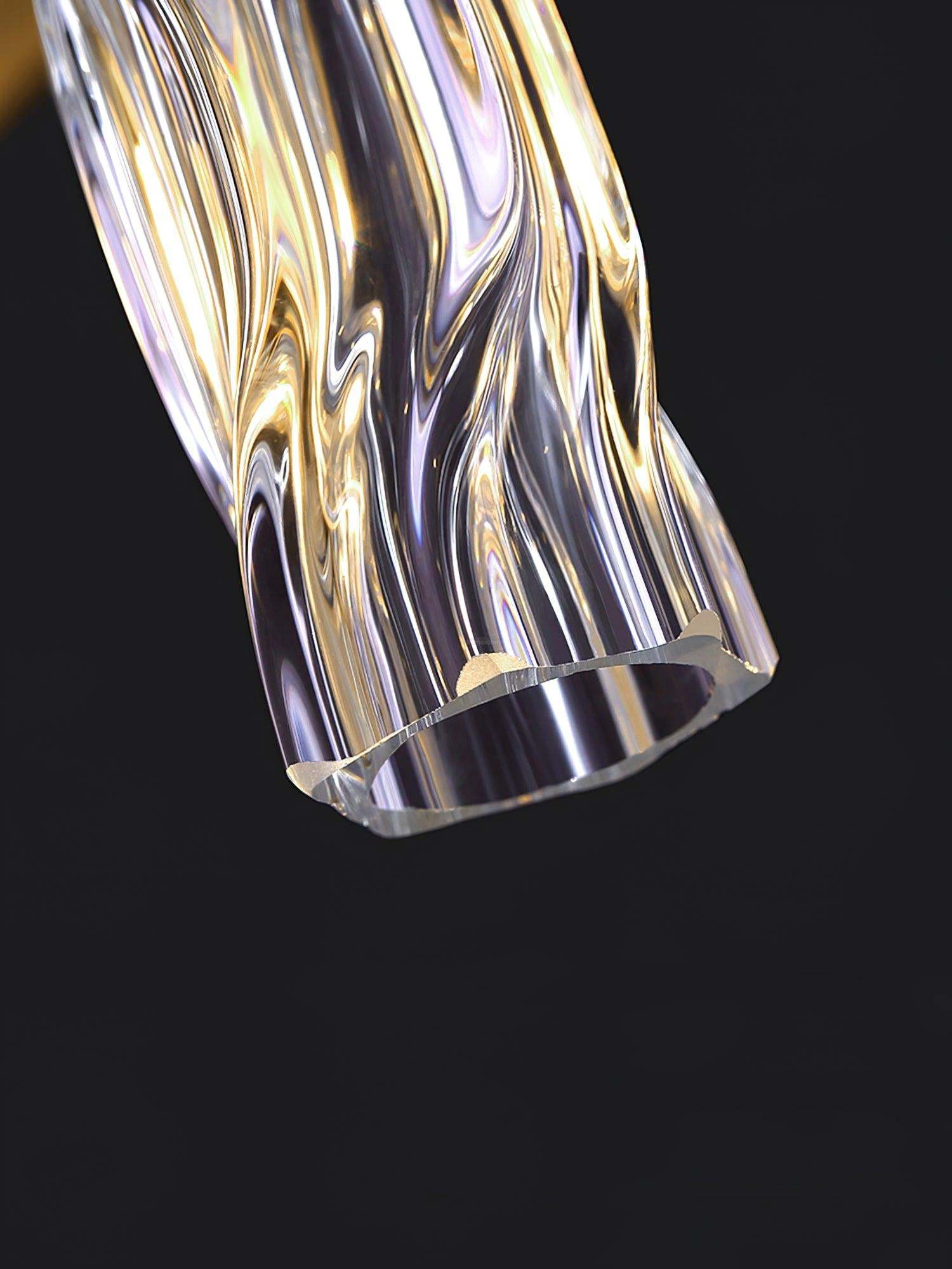 Gold & Clear Rod Round/Long canopy Chandelier-Sylvia Space