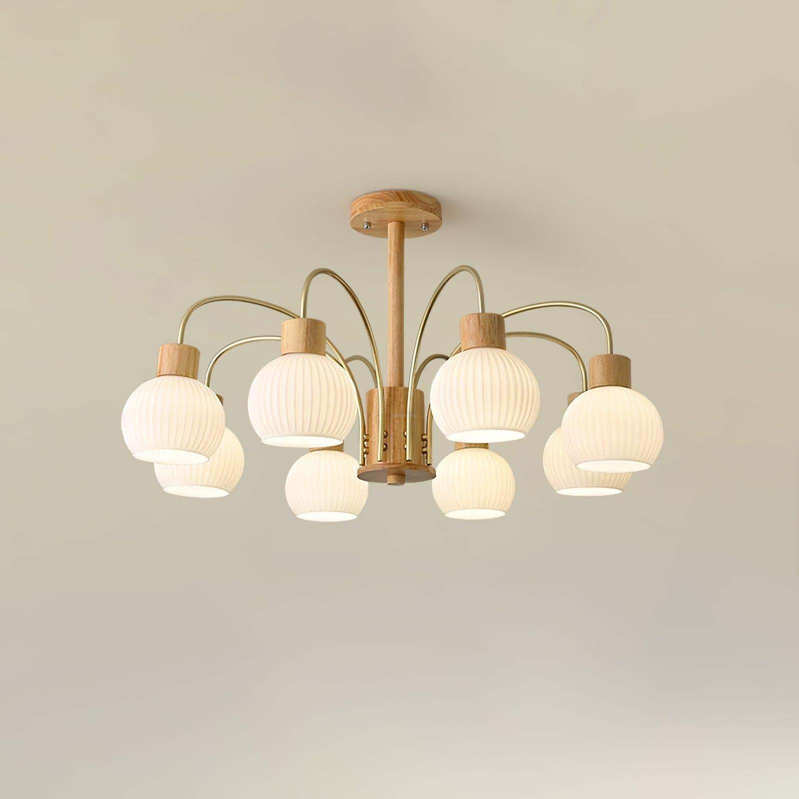 Donnelly Wooden Chandelier with6/8 heads-Sylvia Space