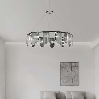 Folioles Brass Chandelier with 6/9/12 lamps-Sylvia Space