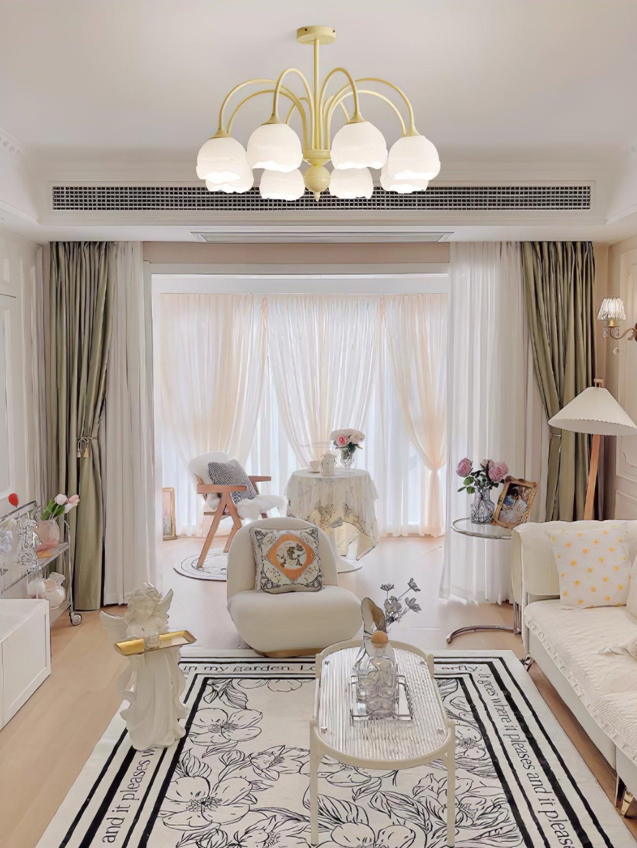 Creamy Chandelier with 5/6/8 heads-Sylvia Space