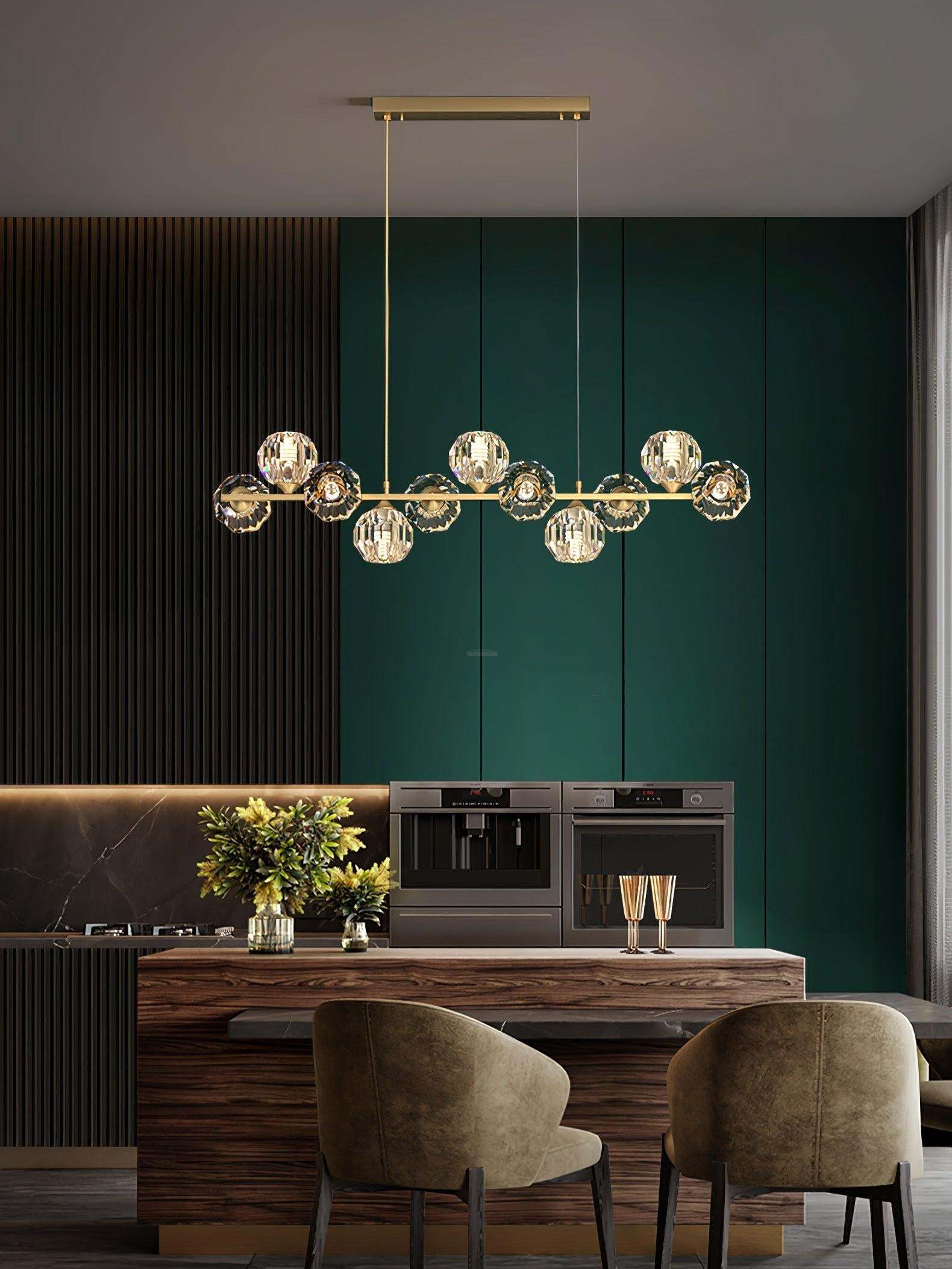 Crystal Glass Ball Chandelier with 7/9/11/13/15/17 heads-Sylvia Space