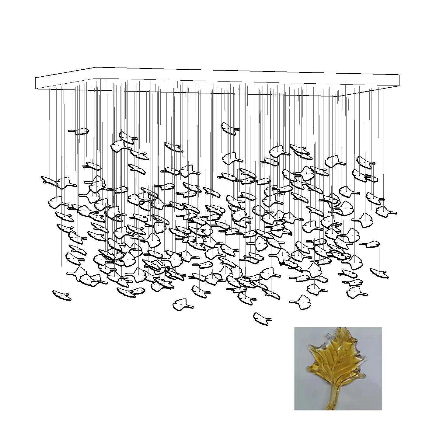 Multicolor Maple Leaf Chandelier-Sylvia Space