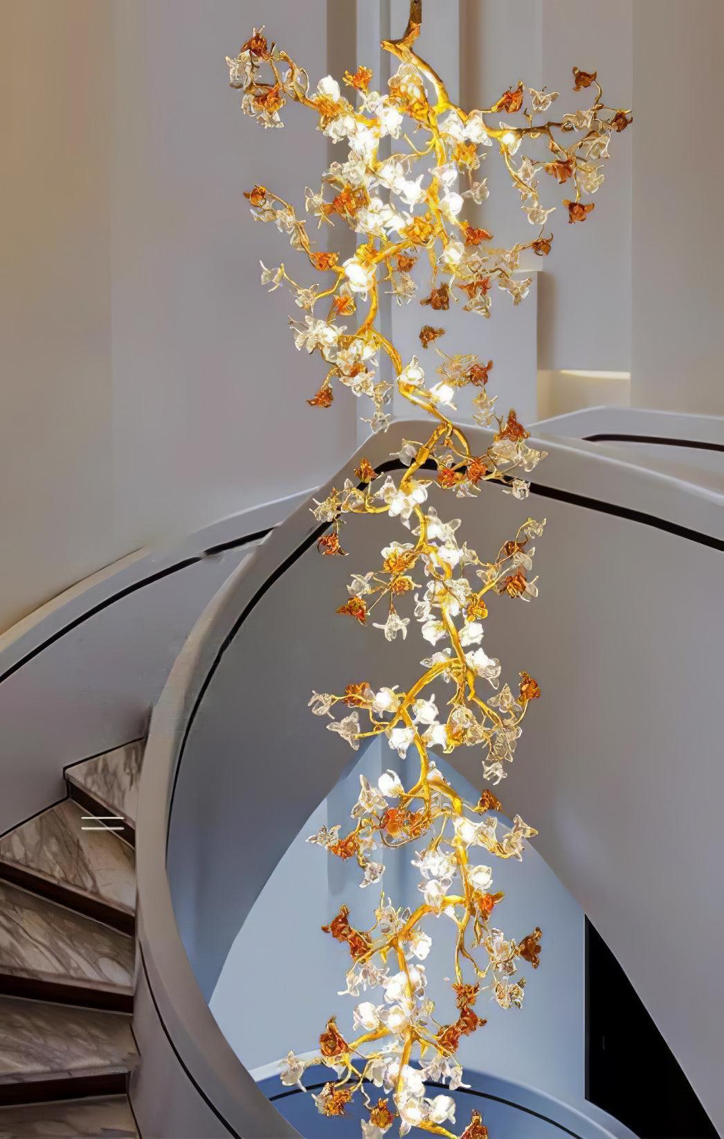 Brass Maple Long Branch Chandelier-Sylvia Space