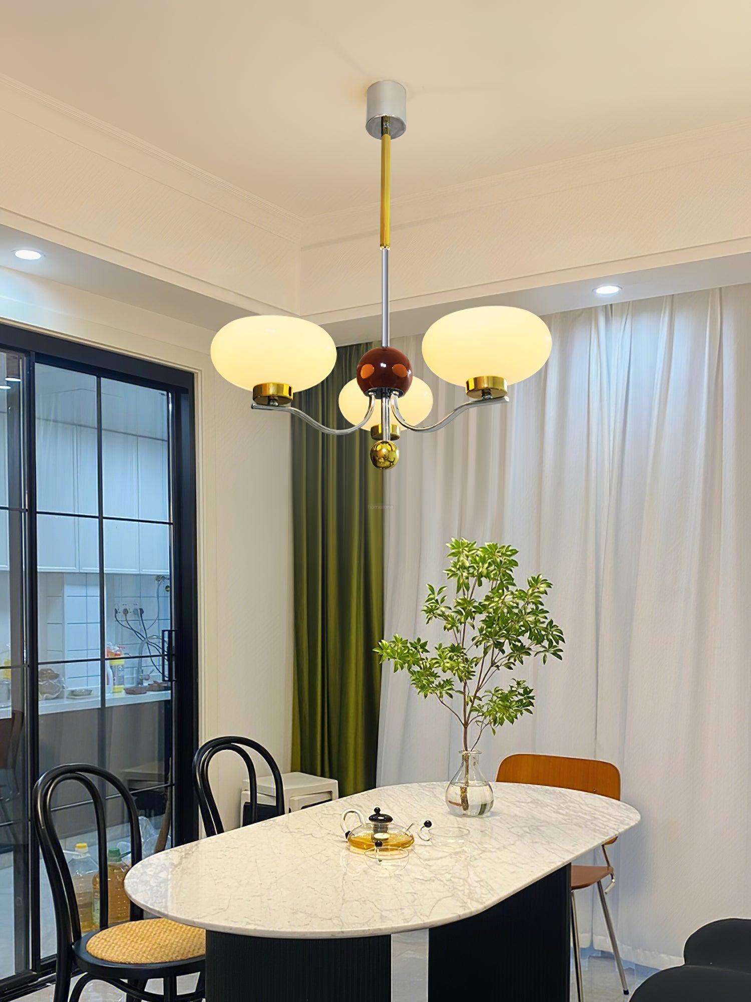 Medieval Glass Bowl Chandelier with 3/5 heads-Sylvia Space