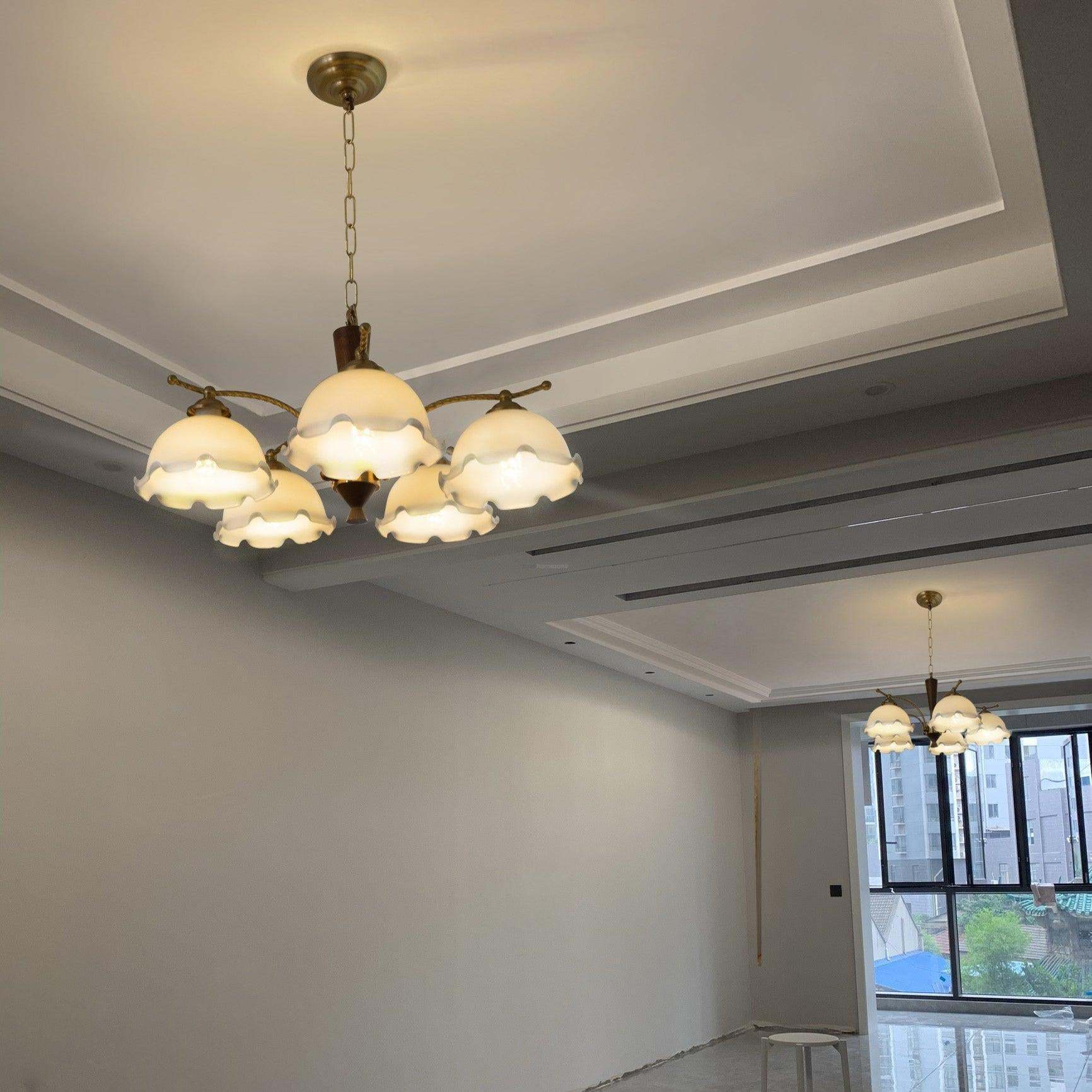 Milky Flower Chandelier ∅ 27.6″-Sylvia Space