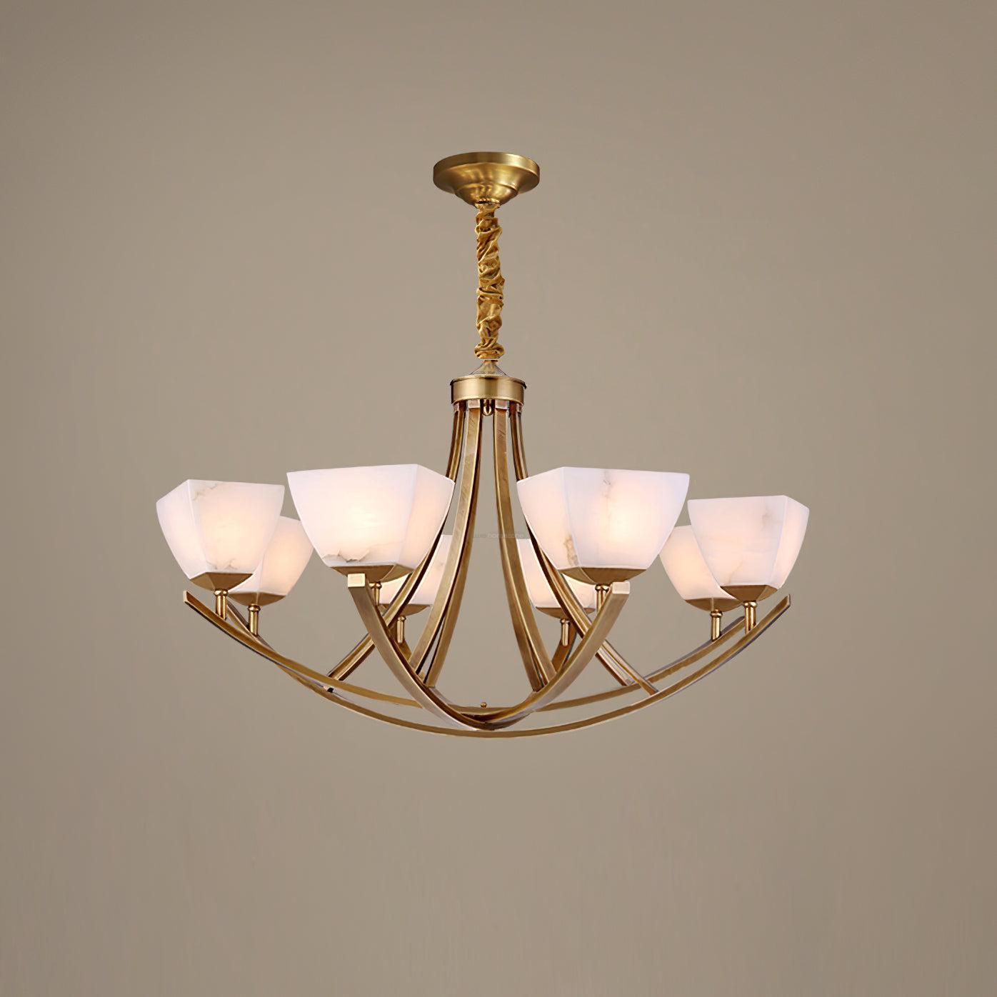 Dover Brass Chandelier with 8 heads-Sylvia Space