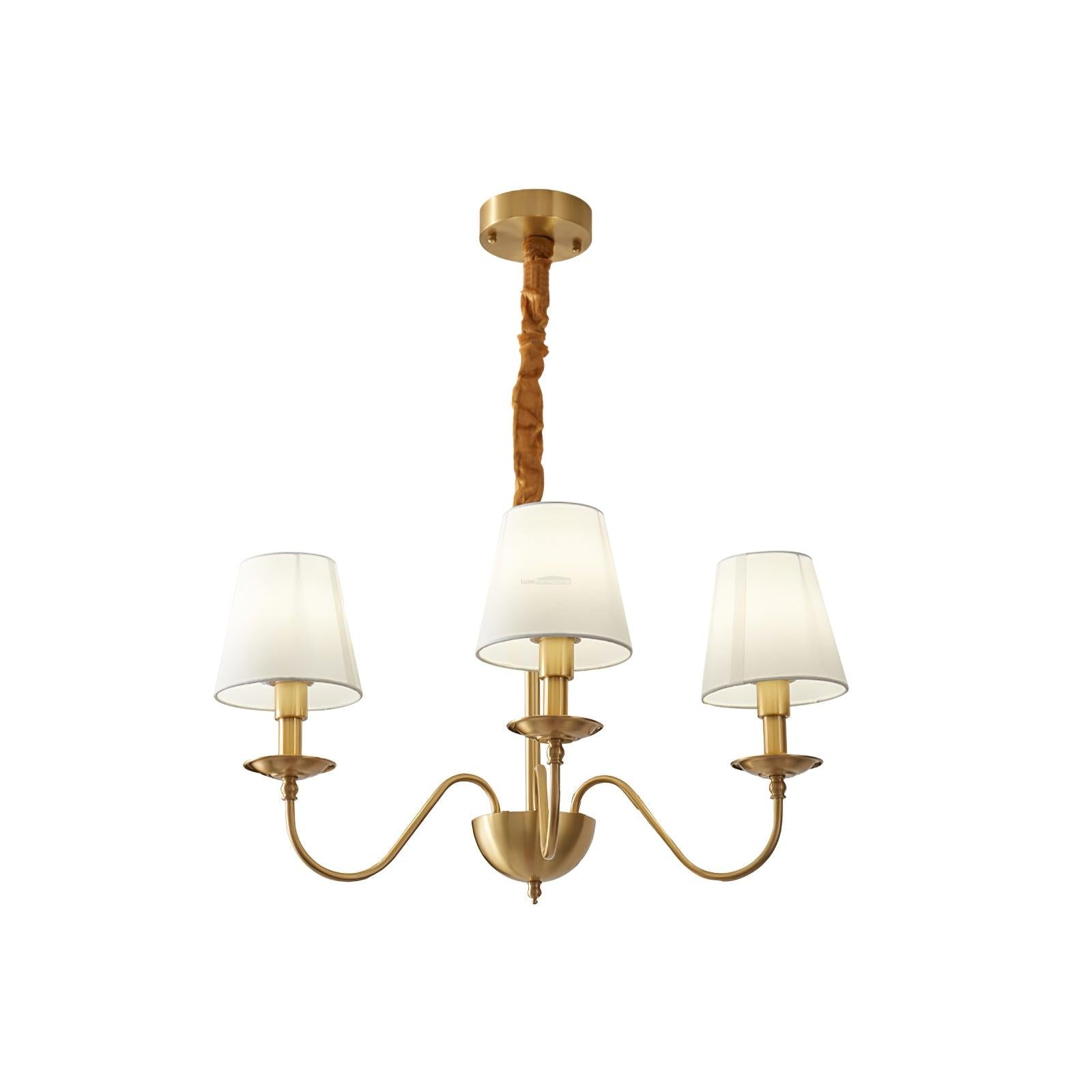 Tapered Fabric Brass Chandelier with 3/5/8 heads-Sylvia Space