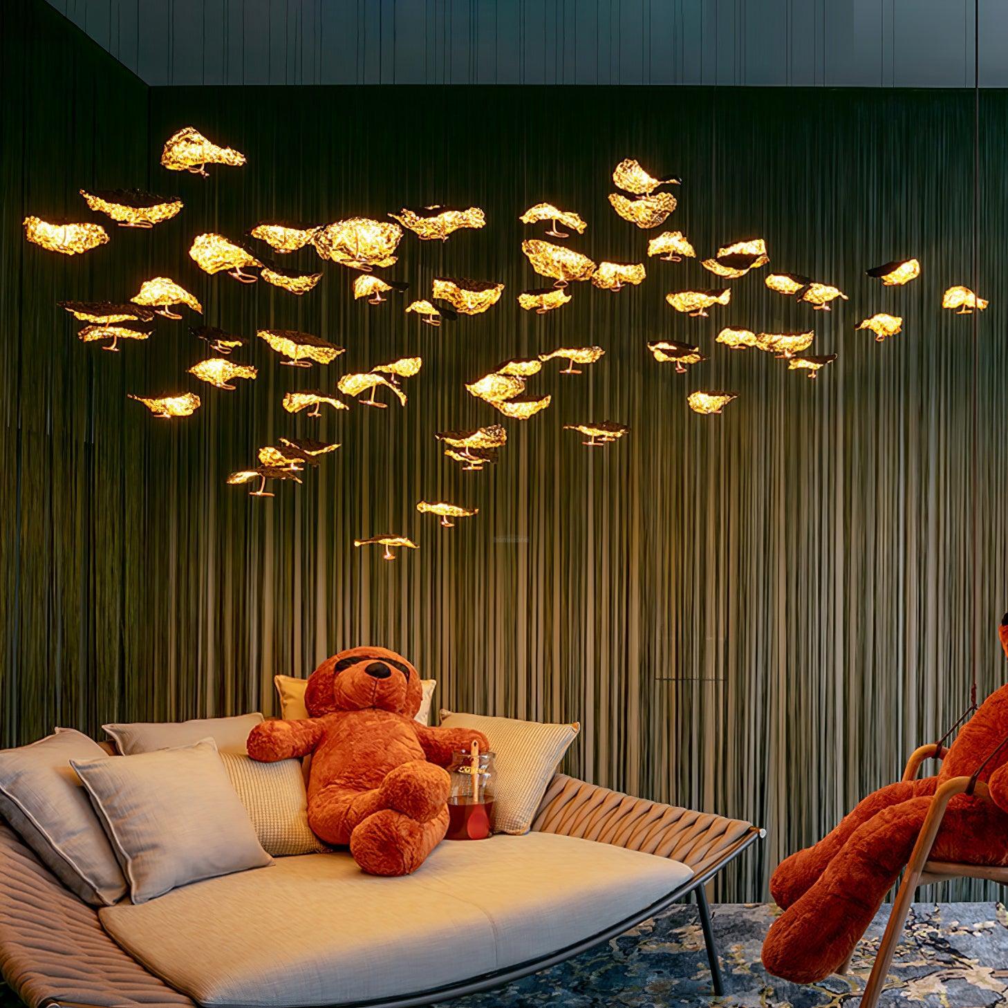 Brass Aviary Constellation Chandelier with 1/3/6/10/17/22 heads-Sylvia Space