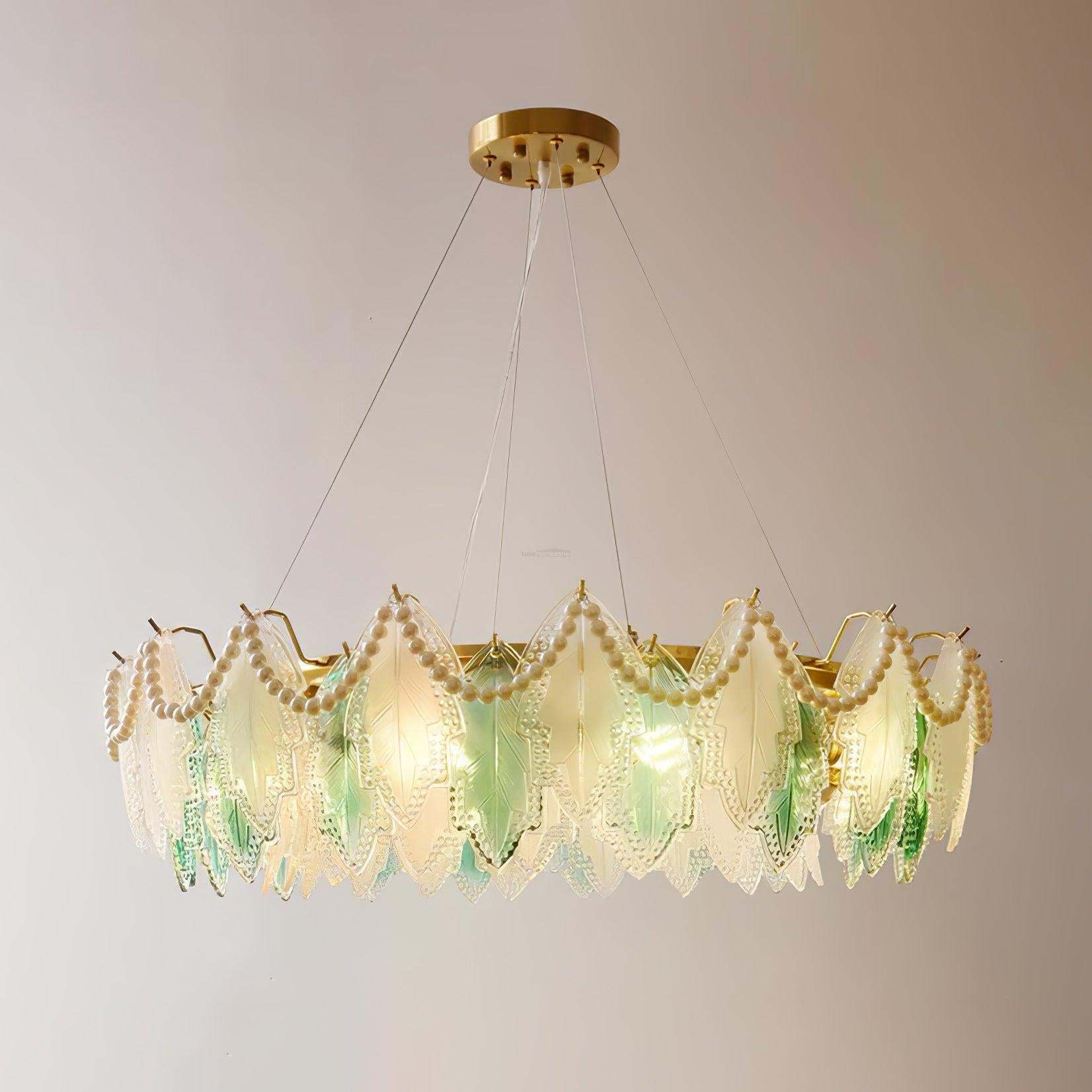 Maple Leaf Type Glass Chandelier-Sylvia Space