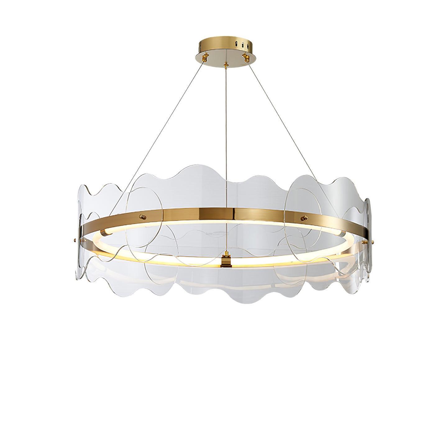 Acrylic Wave Round Chandelier-Sylvia Space