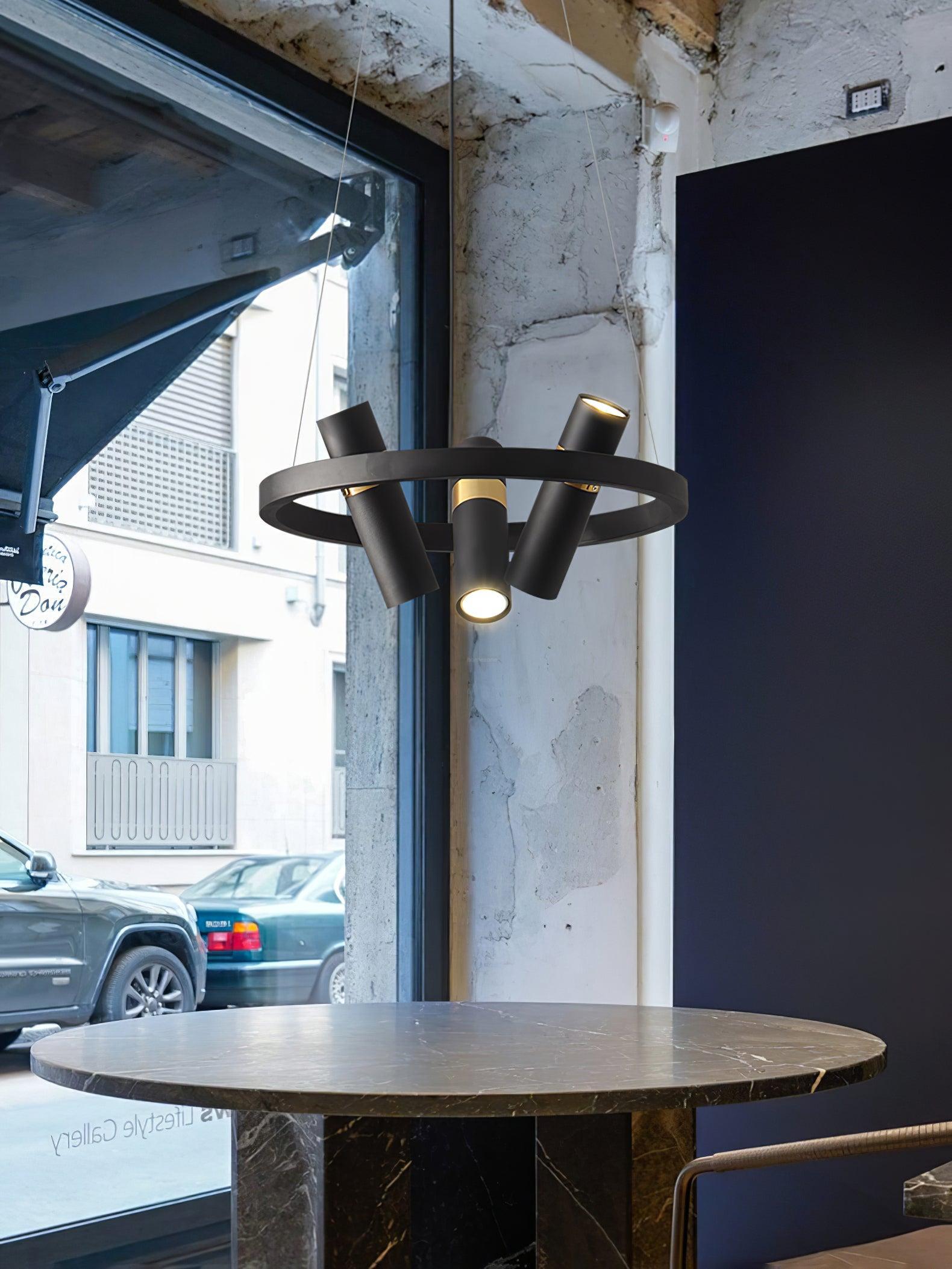 Black Mutil Pipe Chandelier with 3/6/9 heads-Sylvia Space