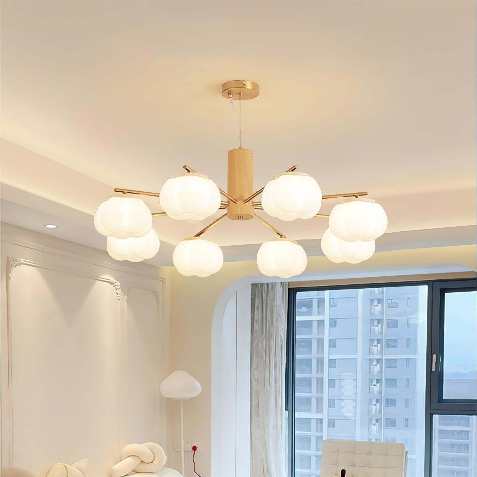 Cotton Balls Round/Linear Chandelier-Sylvia Space