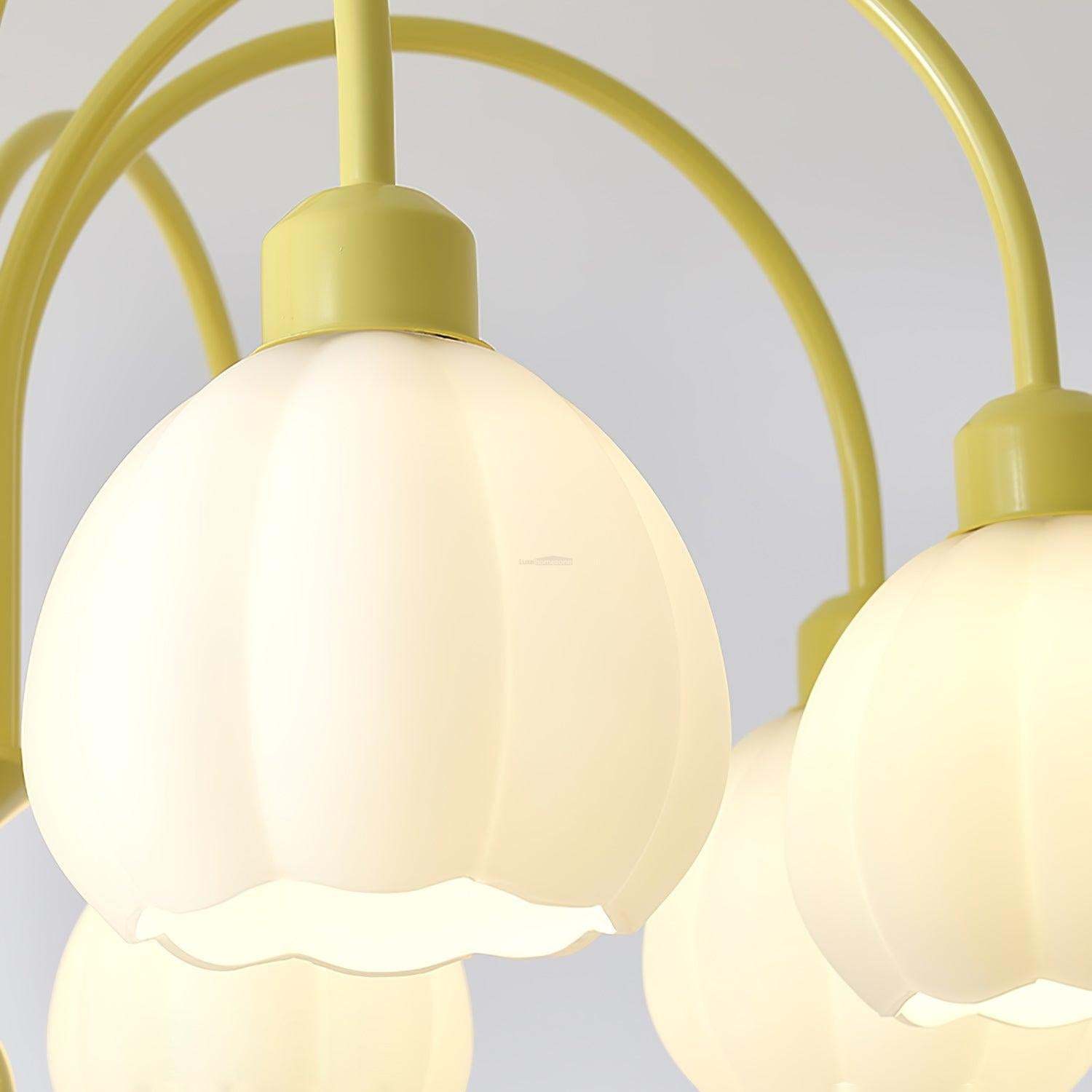 Cream Pumpkin Ball Chandelier with 4/5/6/8 heads-Sylvia Space