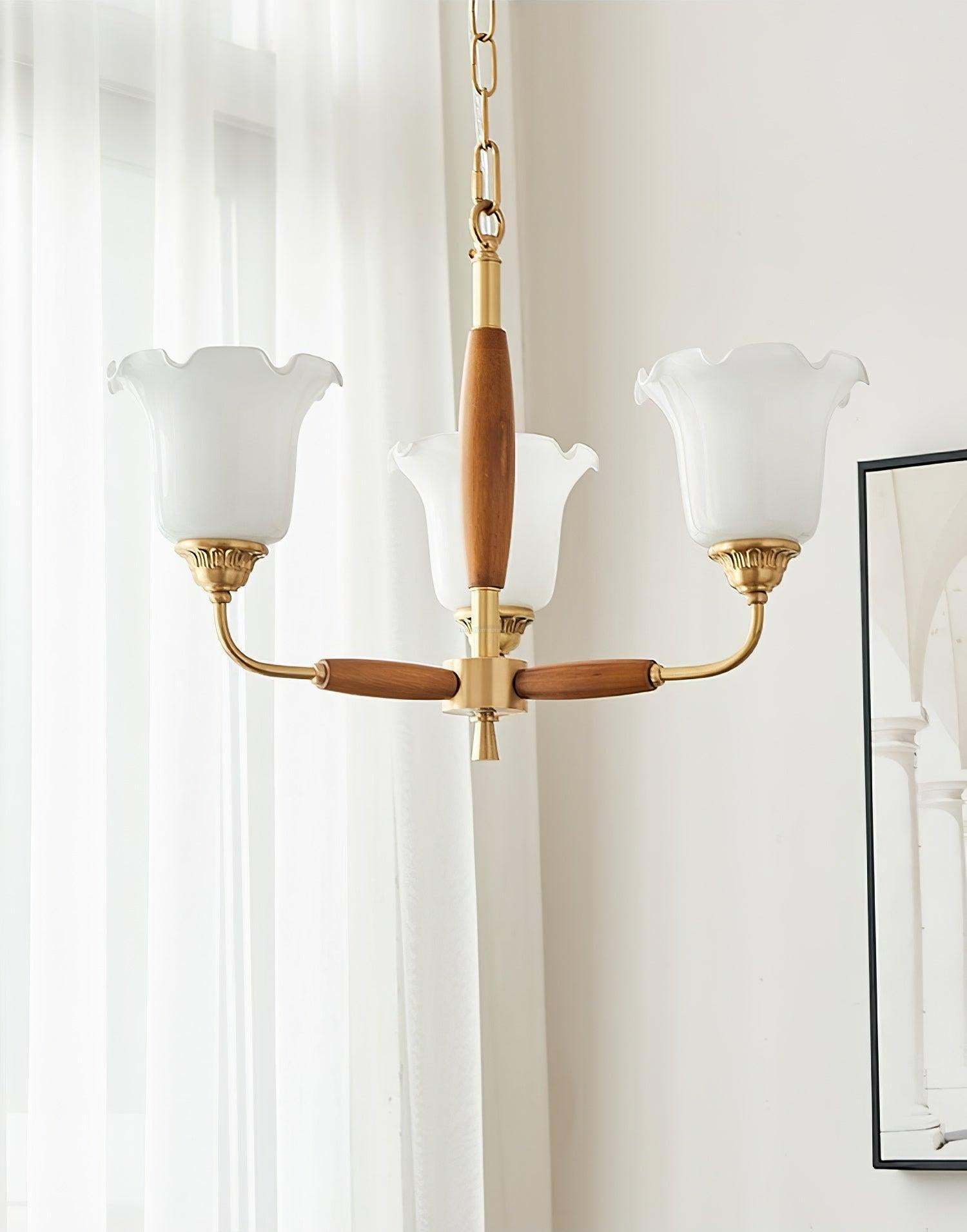 Trumpet Flower Glass Chandelier  ∅ 19.7″-Sylvia Space