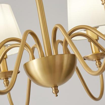 Tapered Fabric Brass Chandelier with 3/5/8 heads-Sylvia Space