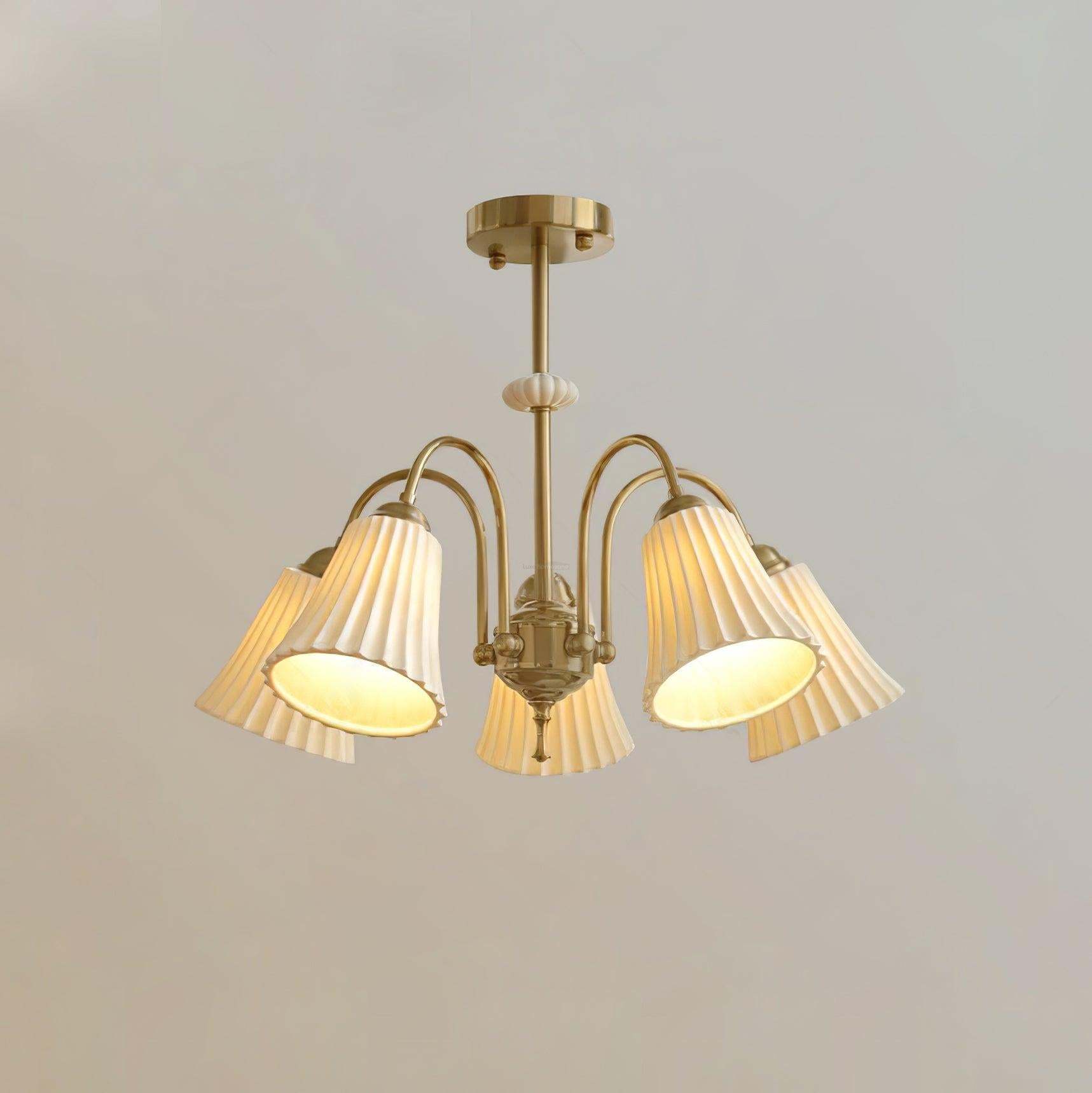 Medieval Ceramic Trumpet Chandelier with 3/5/8 lamps-Sylvia Space