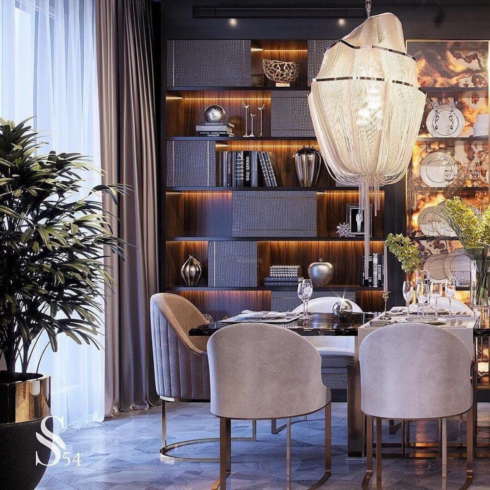 Shimmering Chandelier with Chains-Sylvia Space