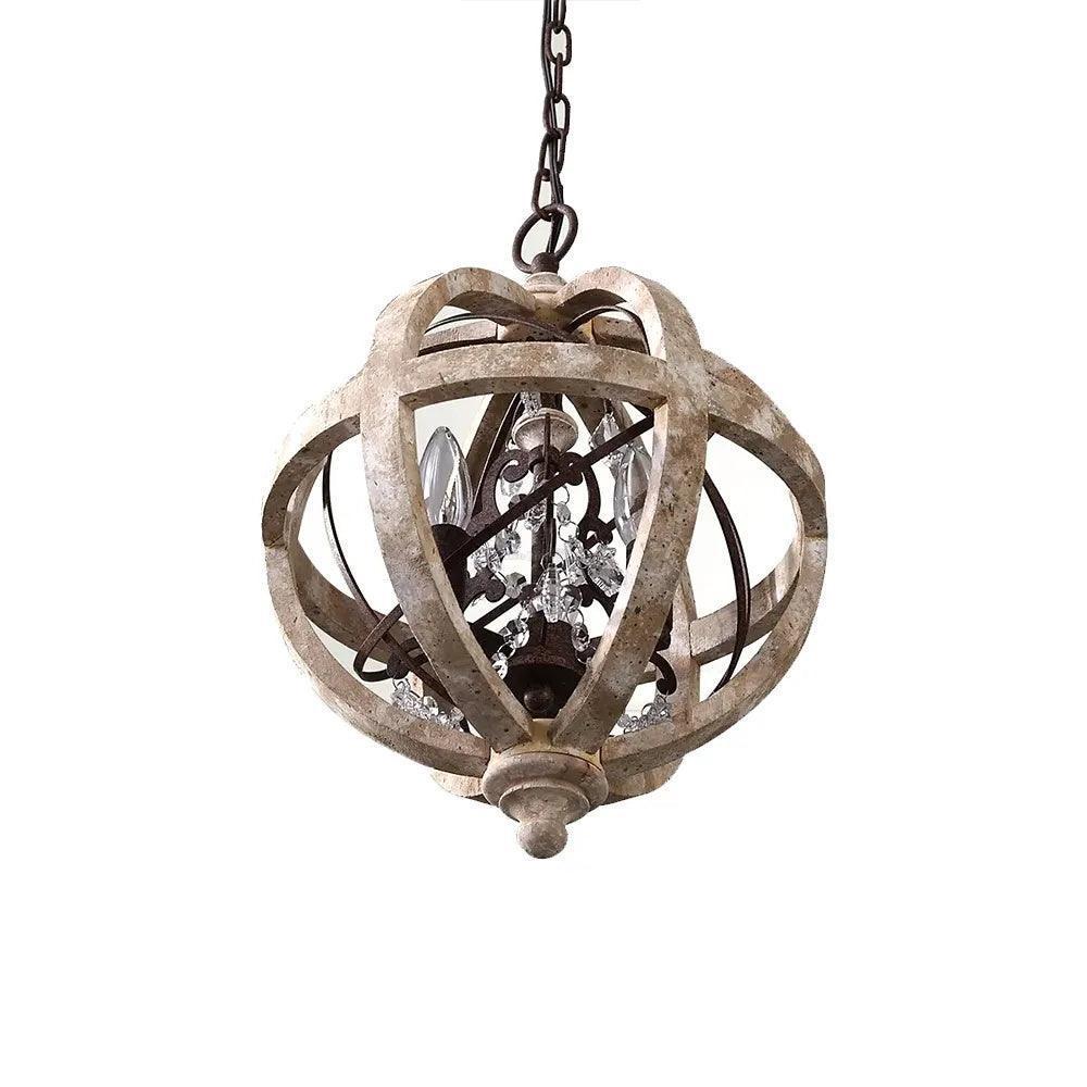 Retro Globe Weathered Chandelier Φ 11.8″-Sylvia Space
