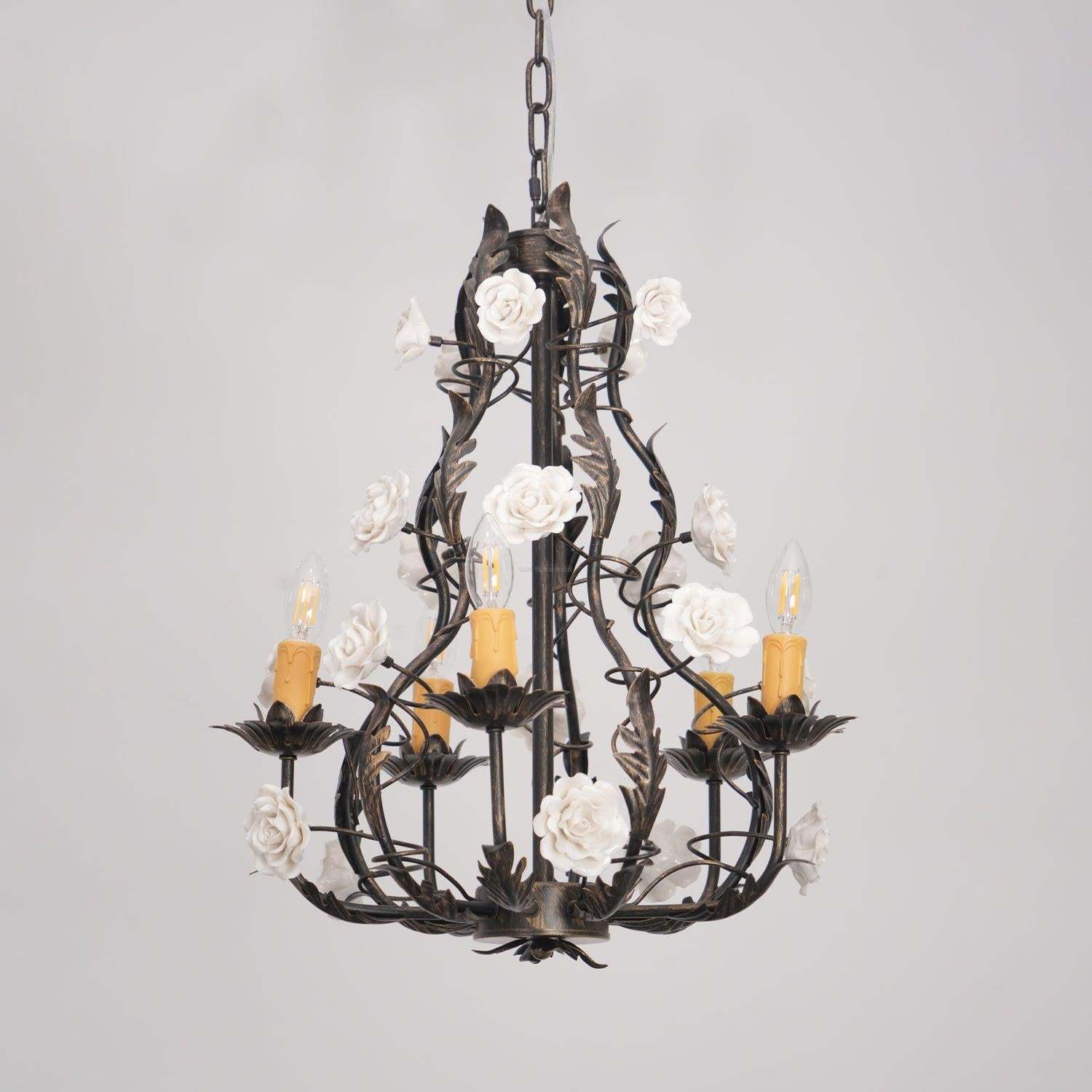 Florentine Rose Garden Chandelier with 5/6 heads-Sylvia Space