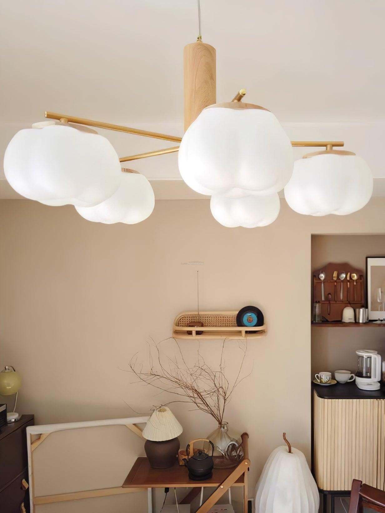 Cotton Balls Round/Linear Chandelier-Sylvia Space