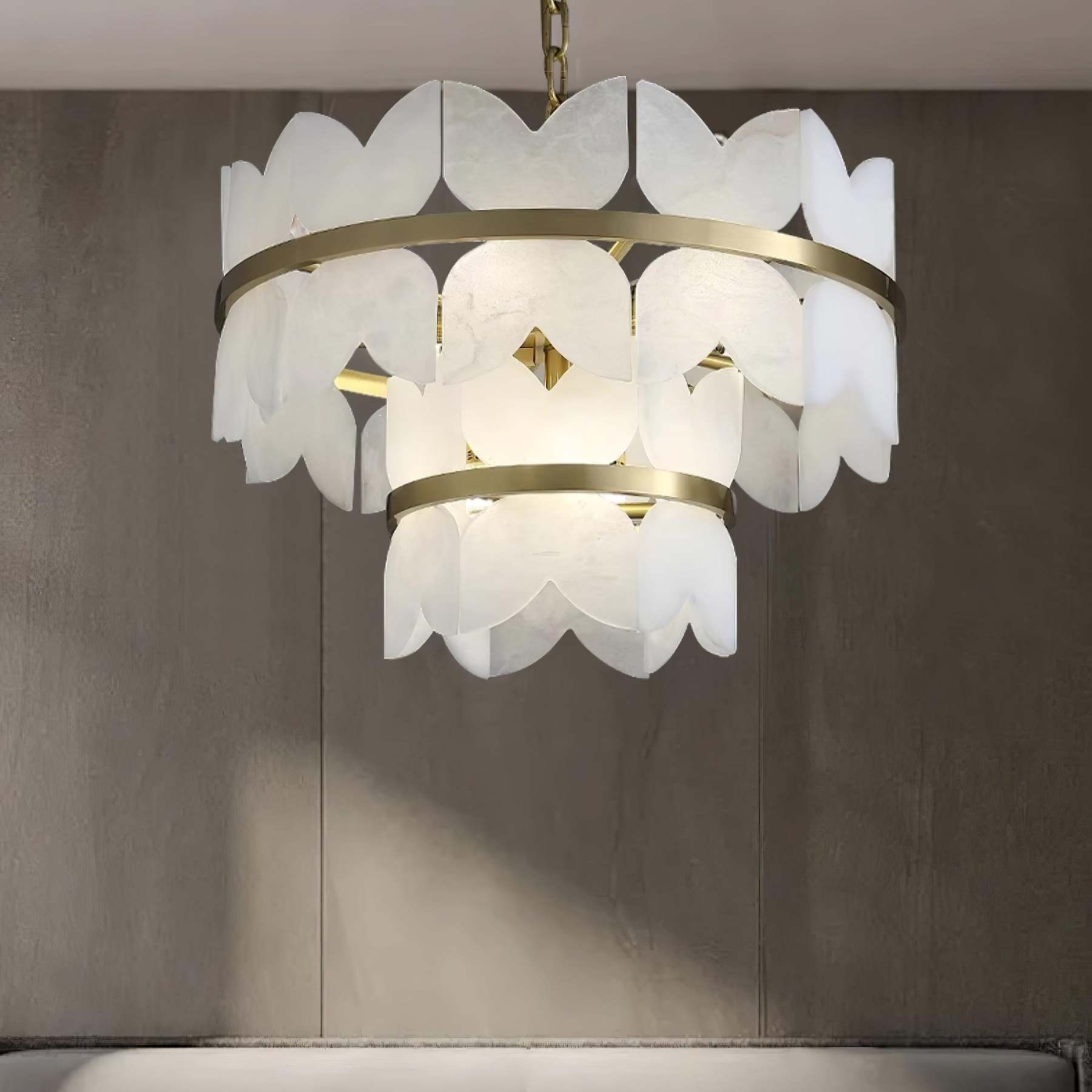 Alabaster Cloudscape Chandelier with 1/2 layer-Sylvia Space