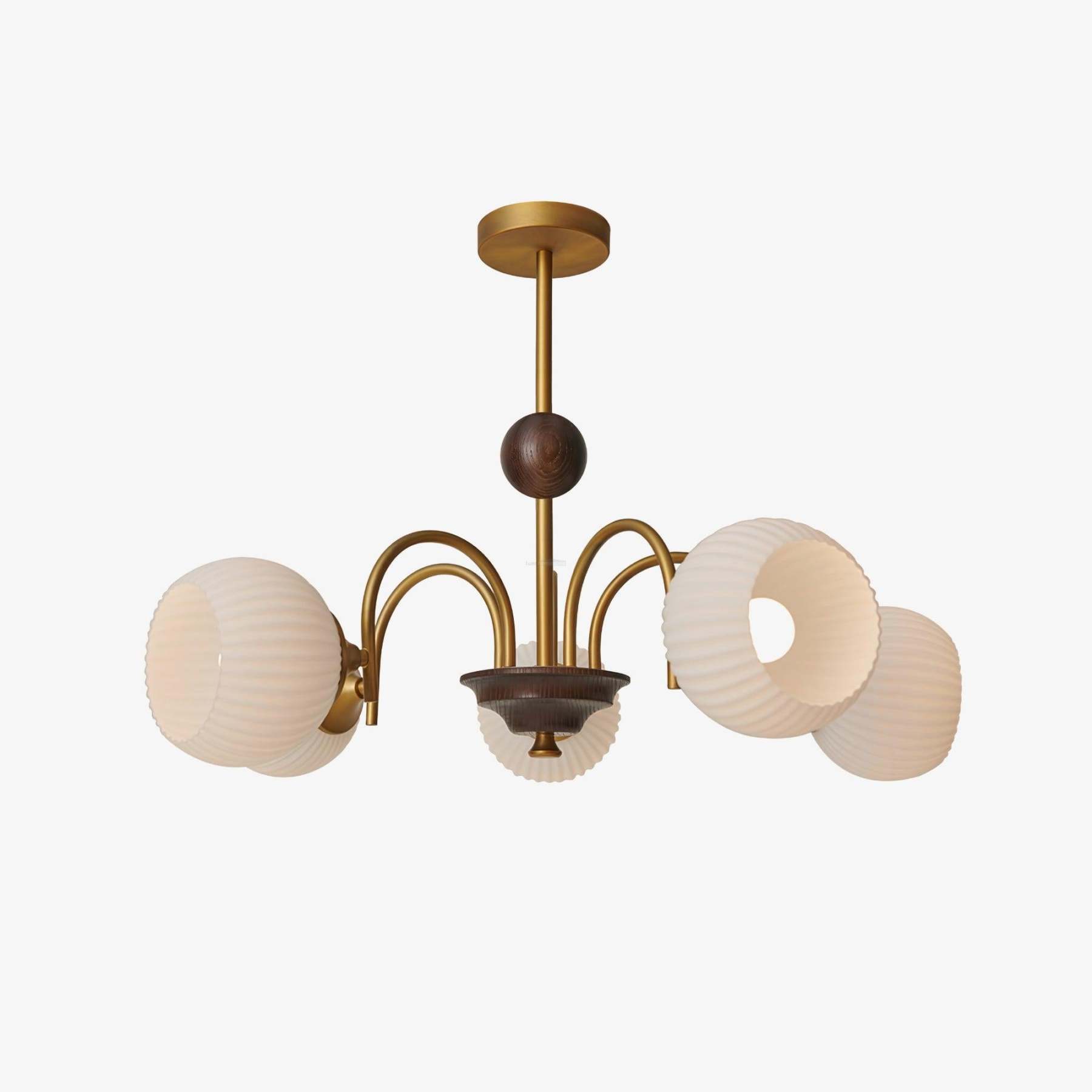 Sculptural Glass Ribbed Chandelier with 3/4/5/6/8 heads-Sylvia Space