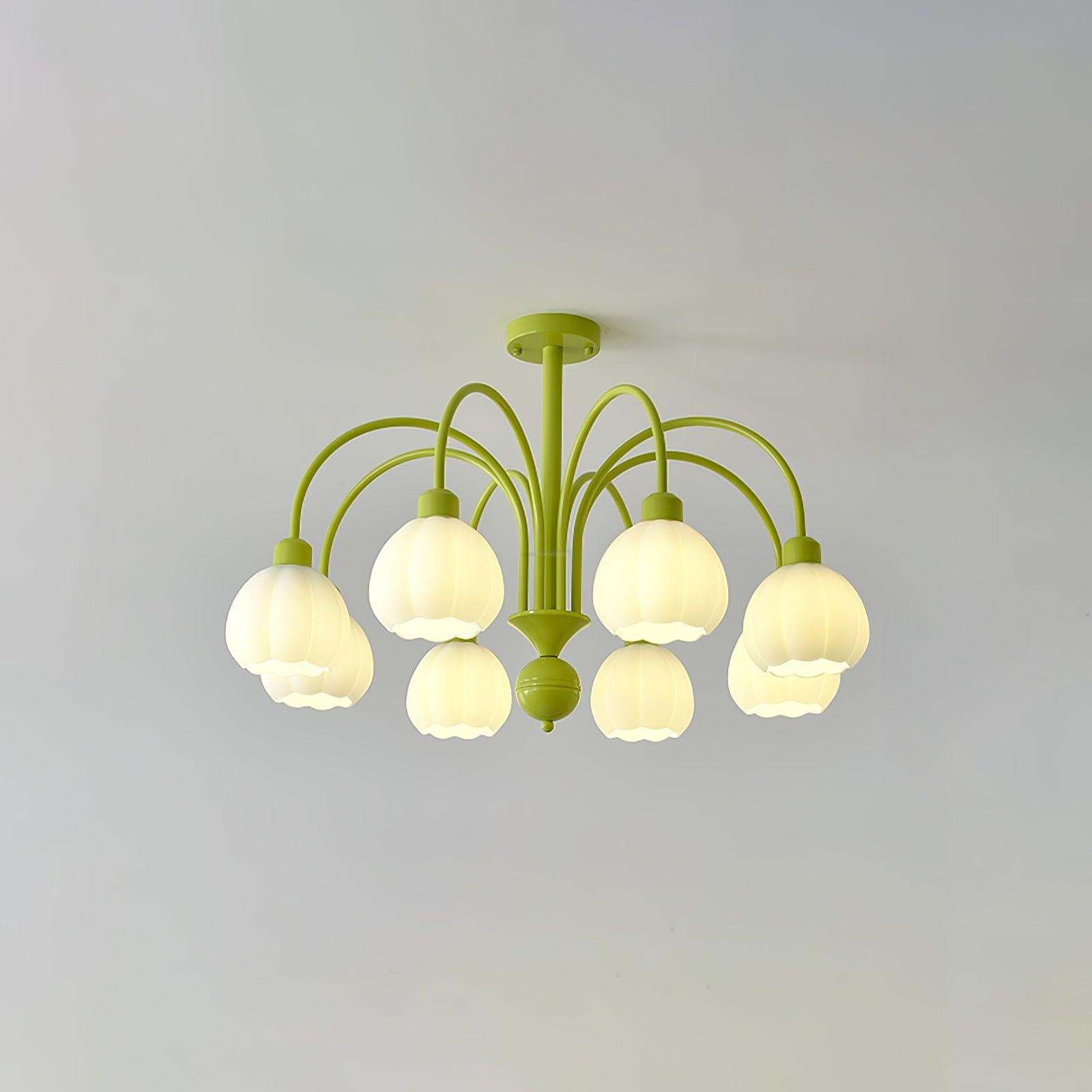 Cream Pumpkin Ball Chandelier with 4/5/6/8 heads-Sylvia Space