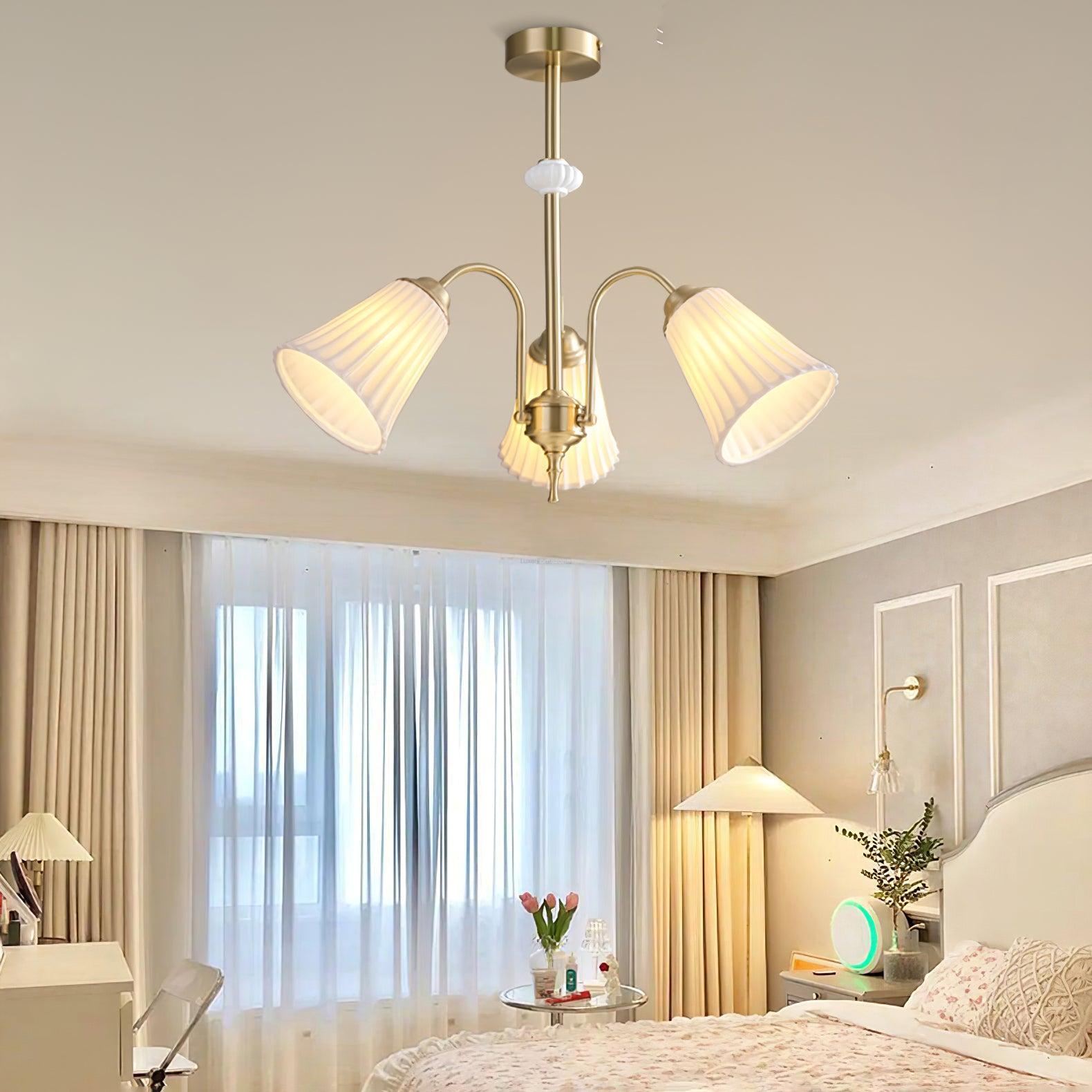 Medieval Ceramic Trumpet Chandelier with 3/5/8 lamps-Sylvia Space