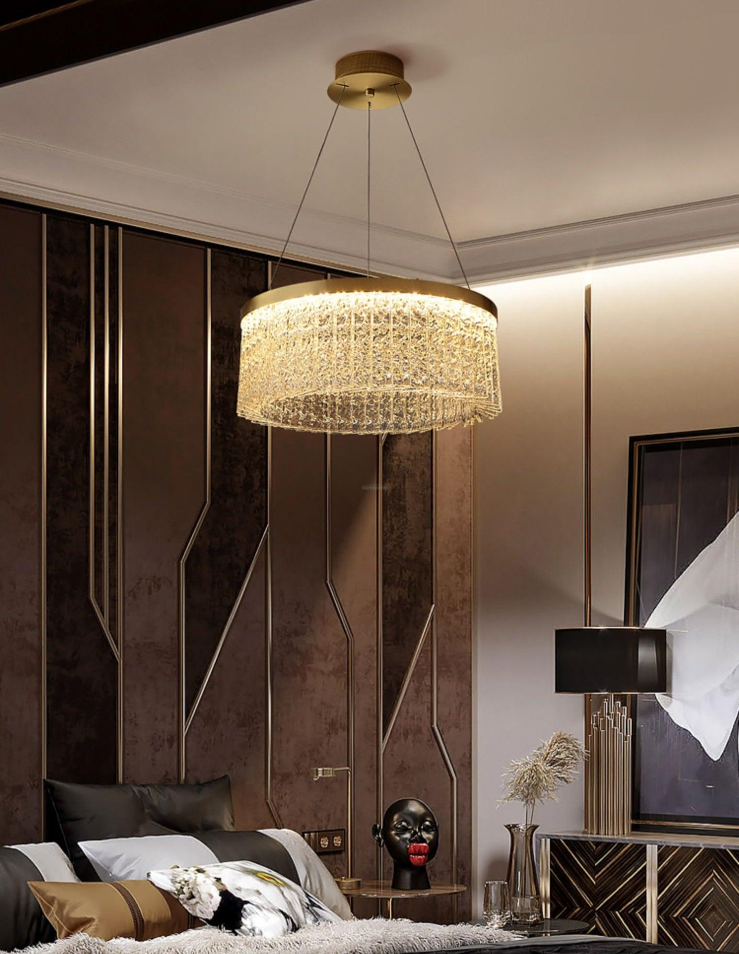 Halo Crystal Round Chandelier-Sylvia Space