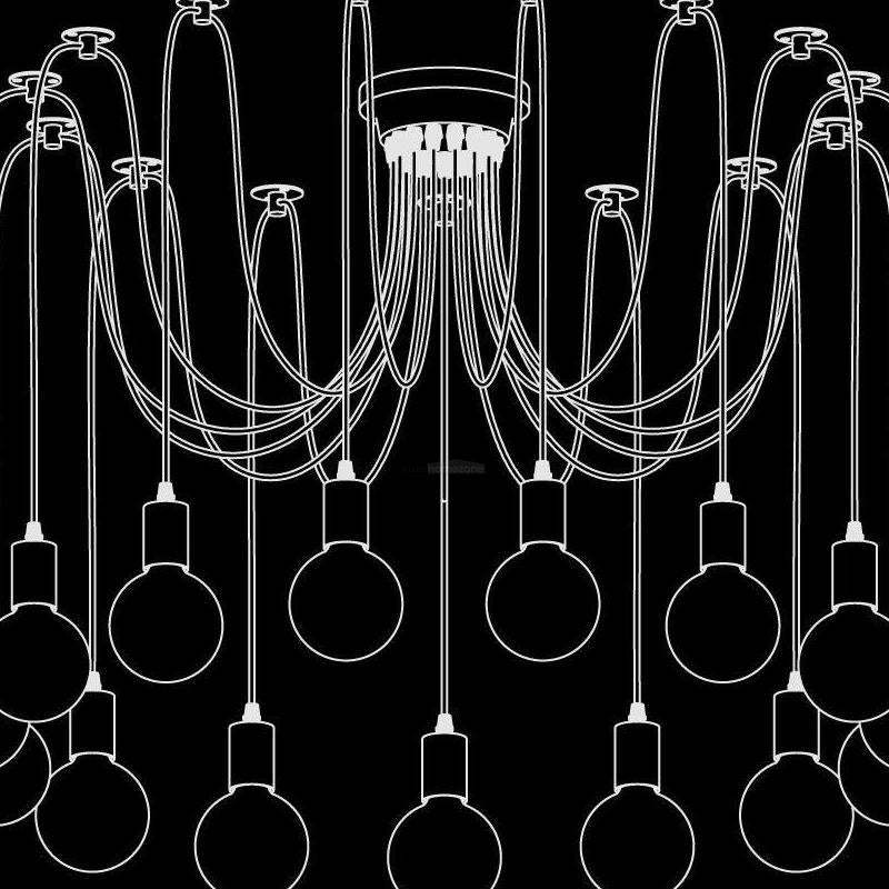 Spider Ceiling Chandelier with 5/8/10/12/15 heads-Sylvia Space