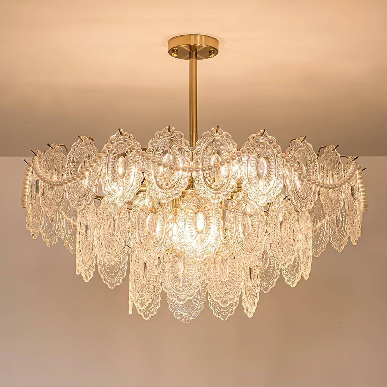 Wave Pearl Style Chandelier-Sylvia Space