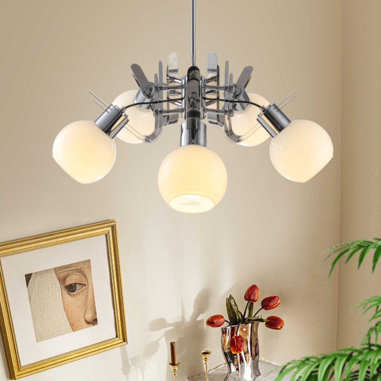 Geometrical Chrome Chandelier-Sylvia Space