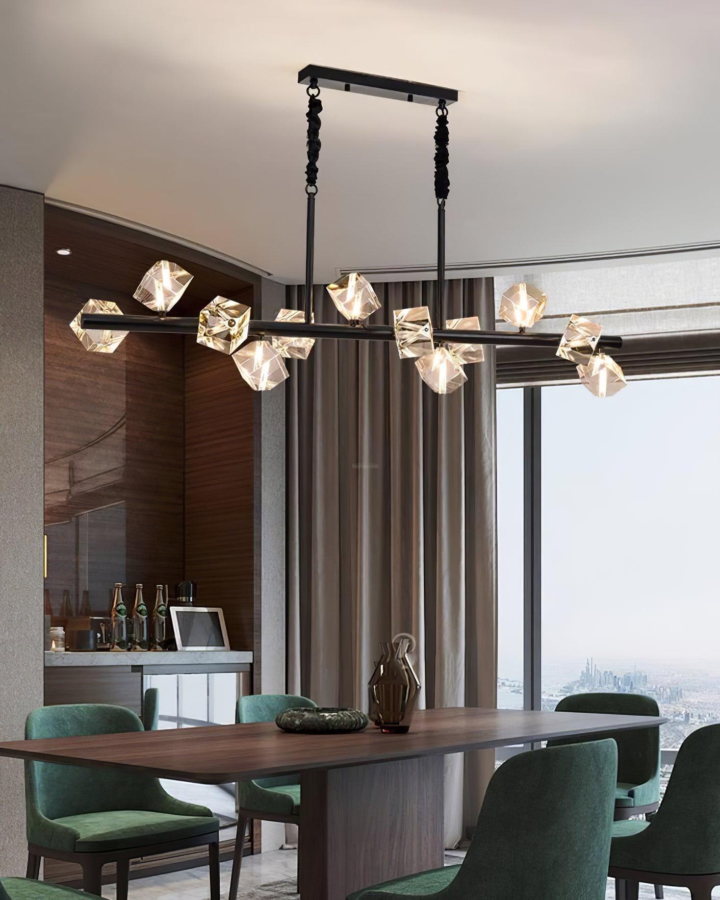 Takku Crystal Linear Chandelier-Sylvia Space