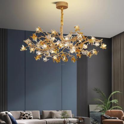 Aosta Brass Branch Type Chandelier-Sylvia Space