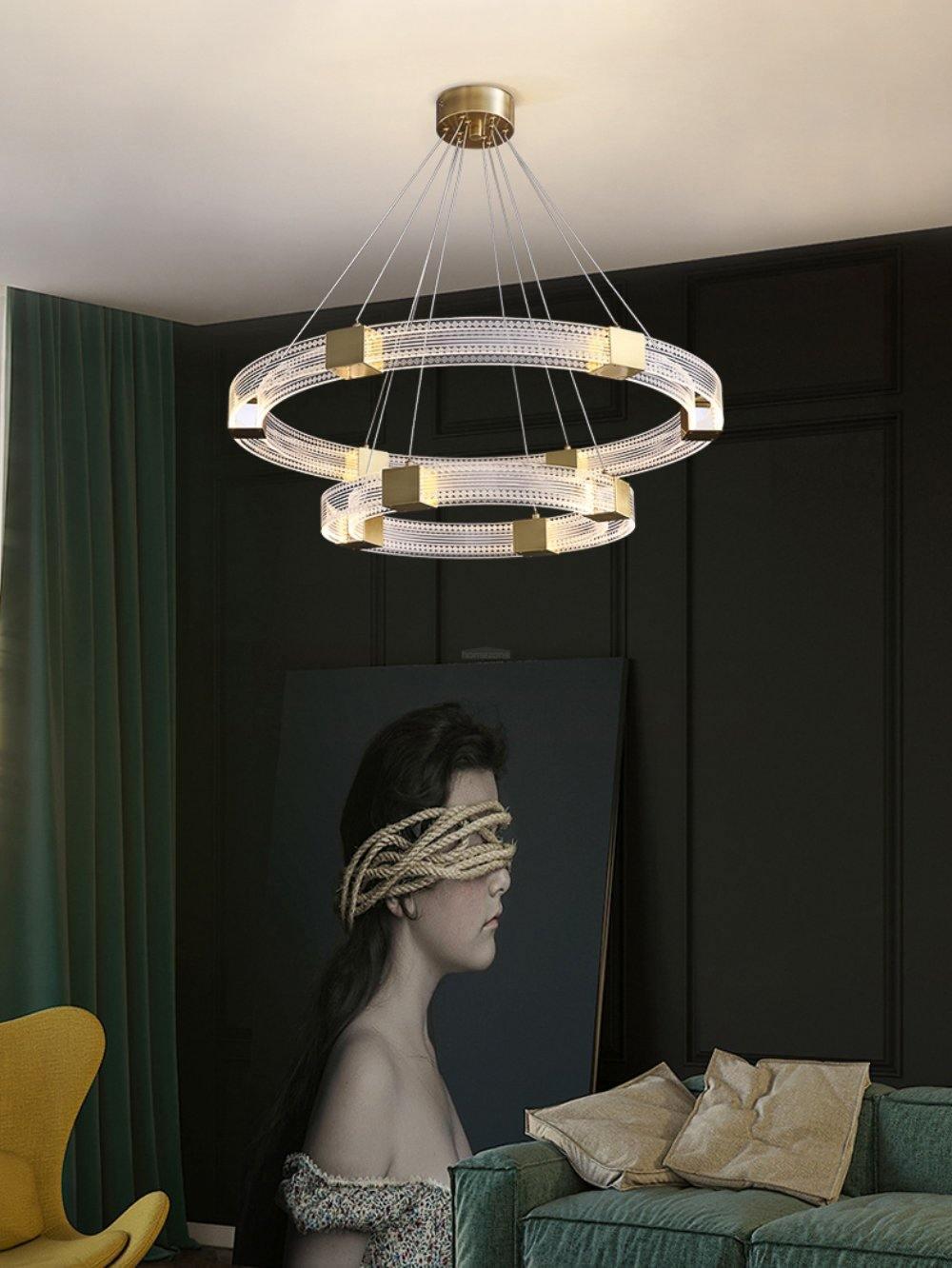 Parallel Ring LED Chandelier ∅ 25.6″-Sylvia Space